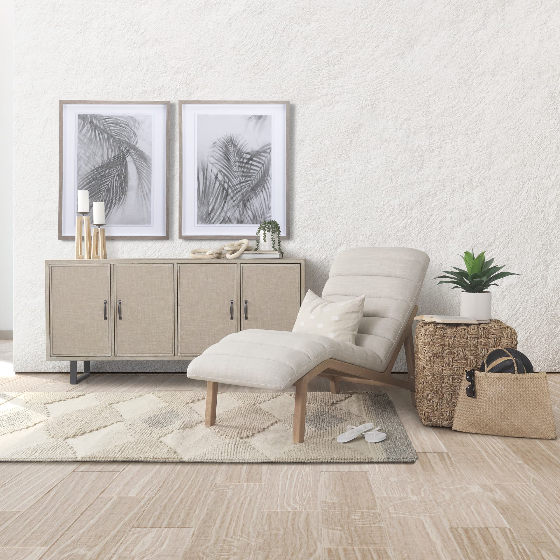 Light Shadows II by Mercana Studio a Hand Embellished Textured Framed Art Print Matted under Glass — in a styled room