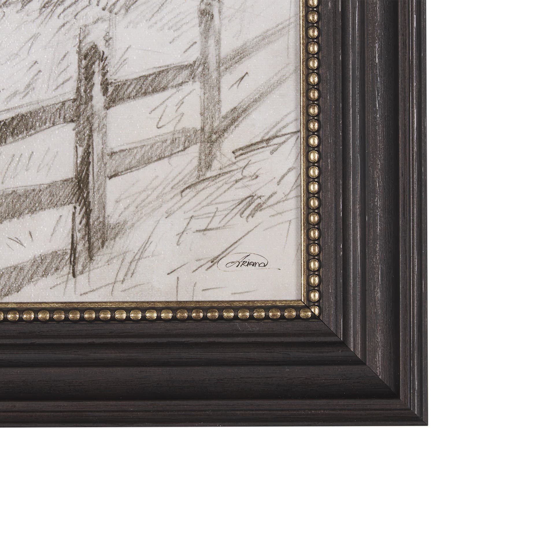 Old West Collection I ( Farm view) by Mercana Studio a Hand Embellished Textured Framed Art Print — product photograph