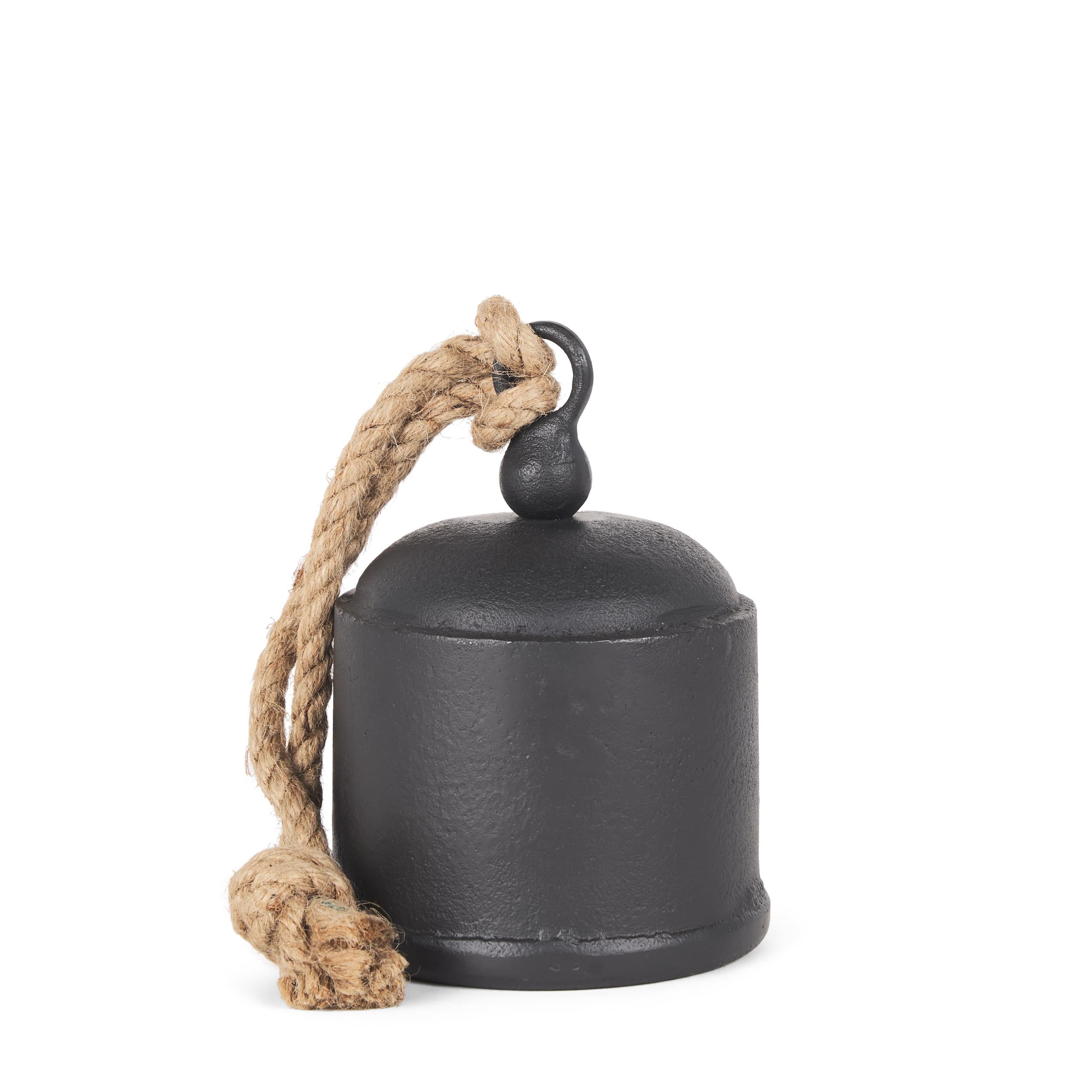 Quincy Medium Matte Black Metal Decorative Bell Object — product photograph