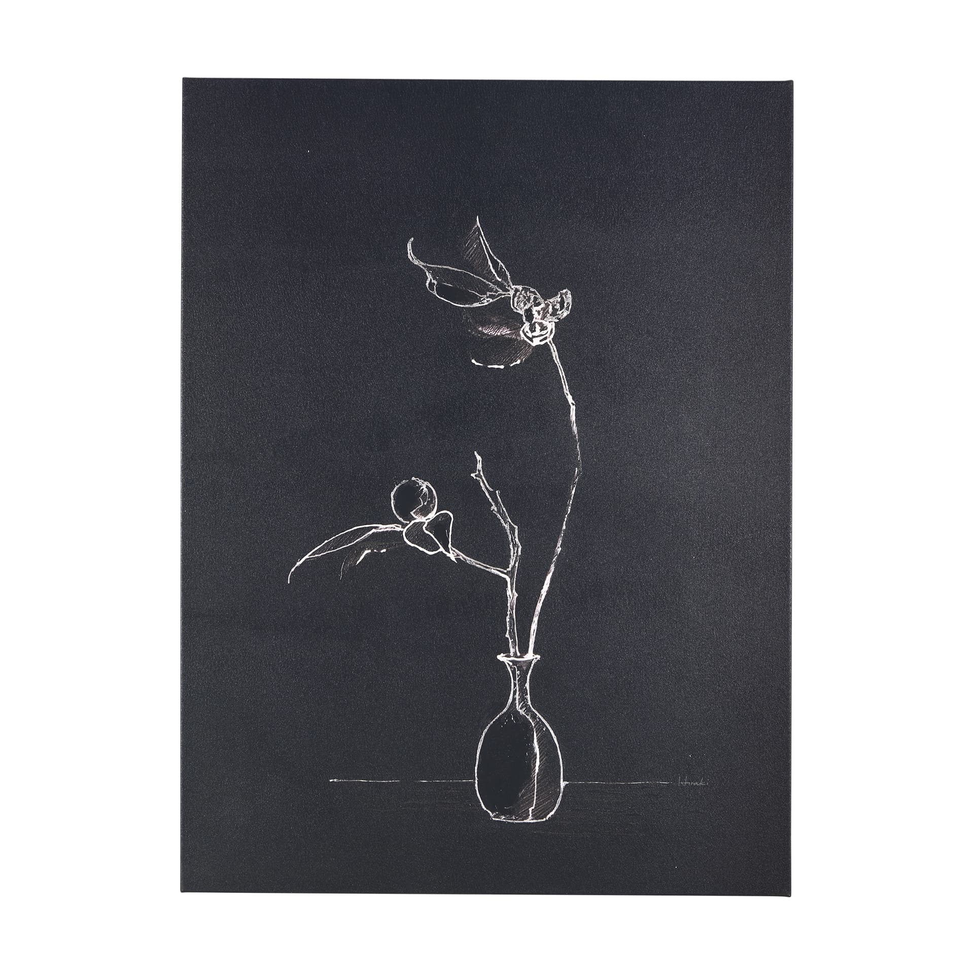 Ikebana Dark II by Mercana Studio a Hand Embellished Textured Canvas — product photograph