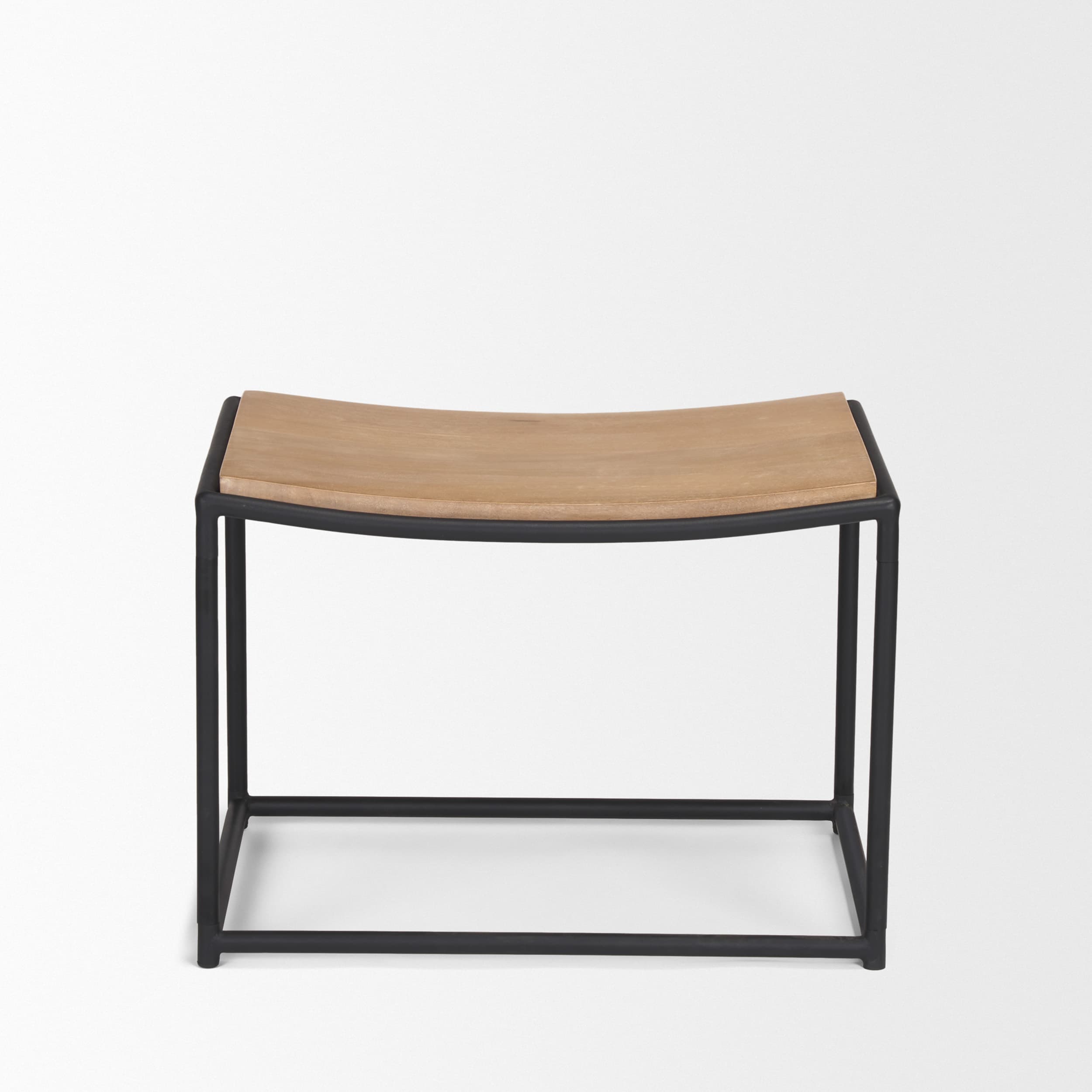 Taniel Light Brown Wood w/ Black Metal Stool — product photograph