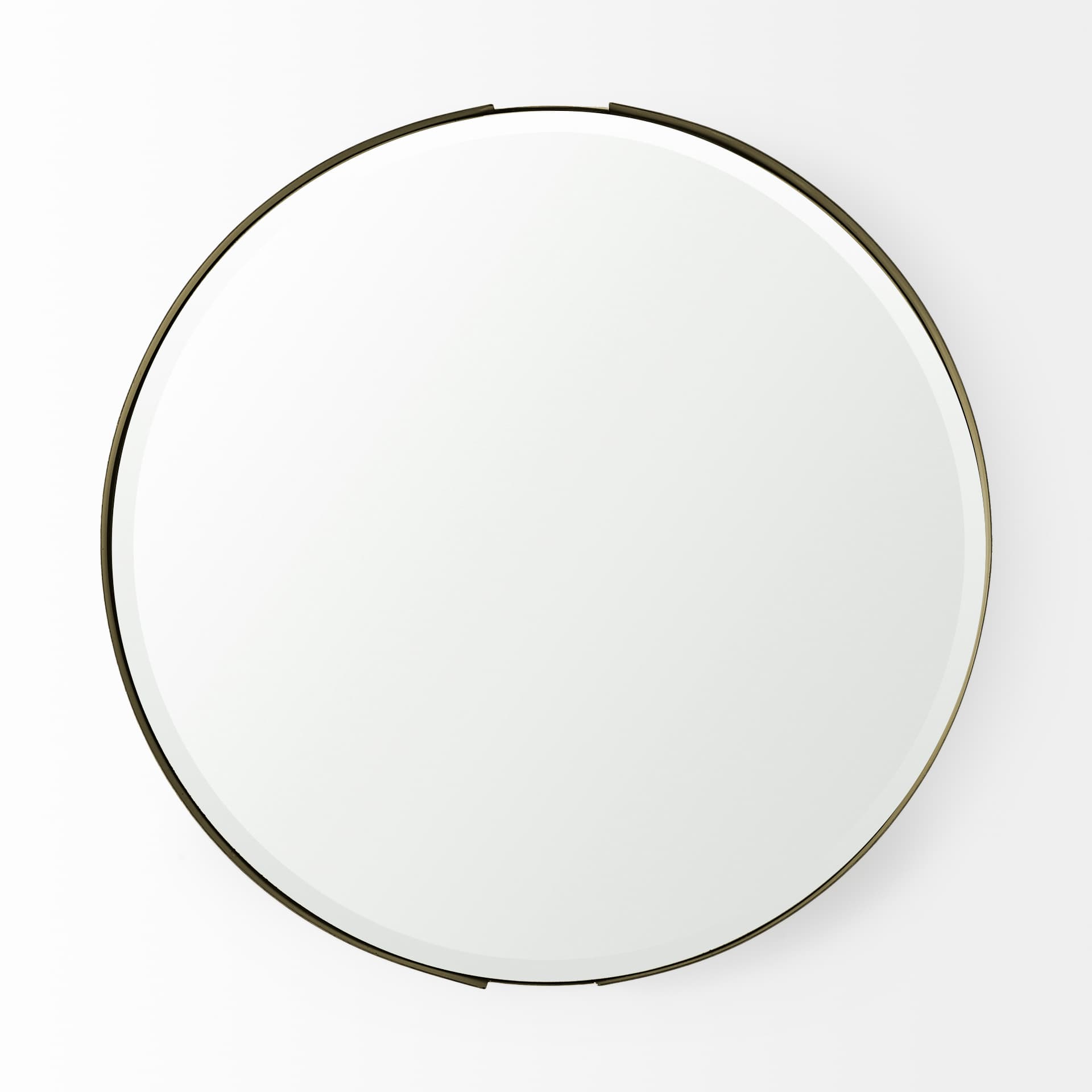 Adrianna 24.4" Gold Metal Round Mirror — product photograph