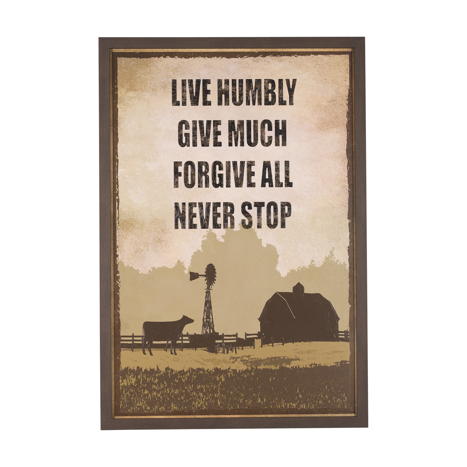 Rustic Type by Tania Bello a Hand Embellished Textured Framed Art Print — product photograph