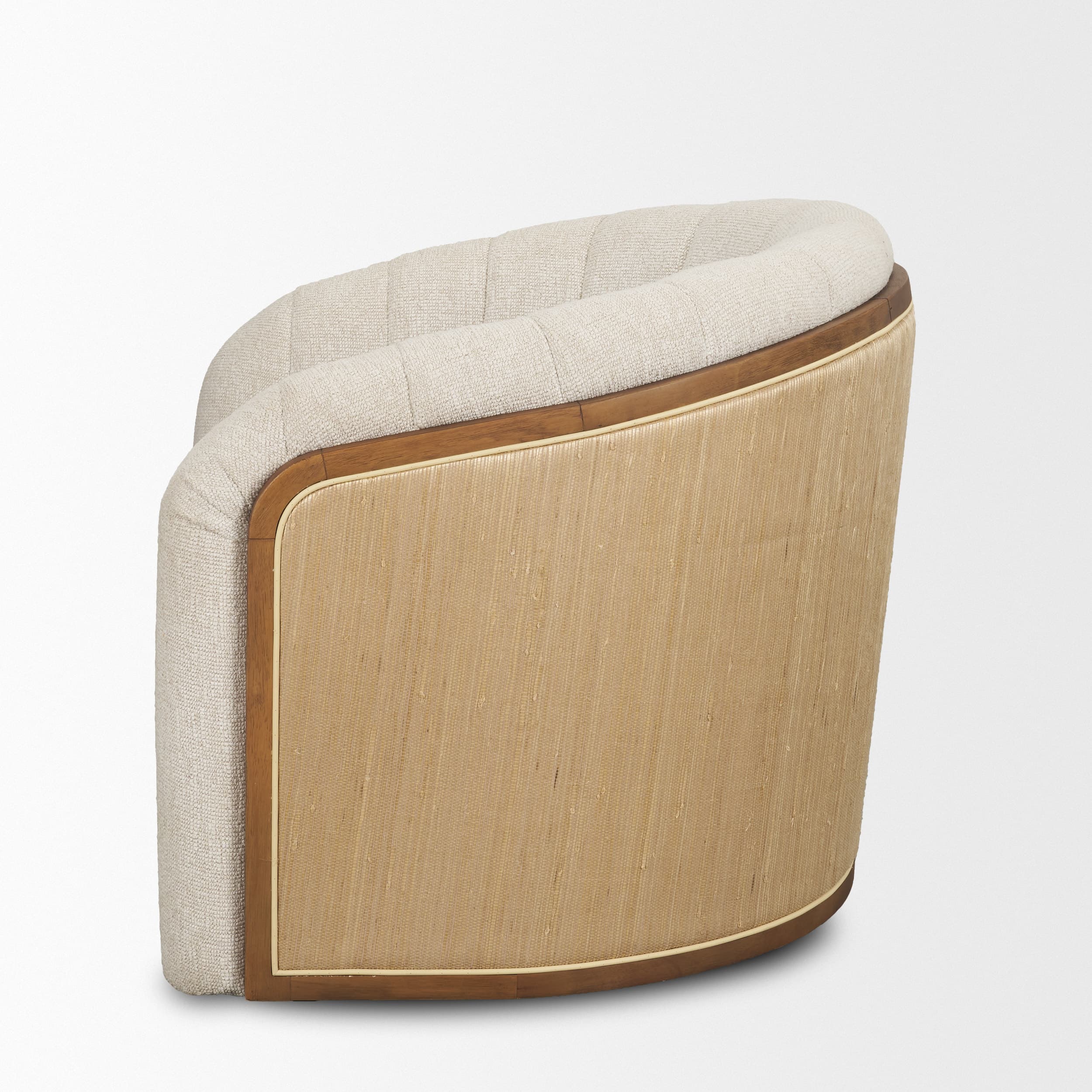 Fonda Cream Fabric w/ Natural Jute Swivel Accent Chair — product photograph