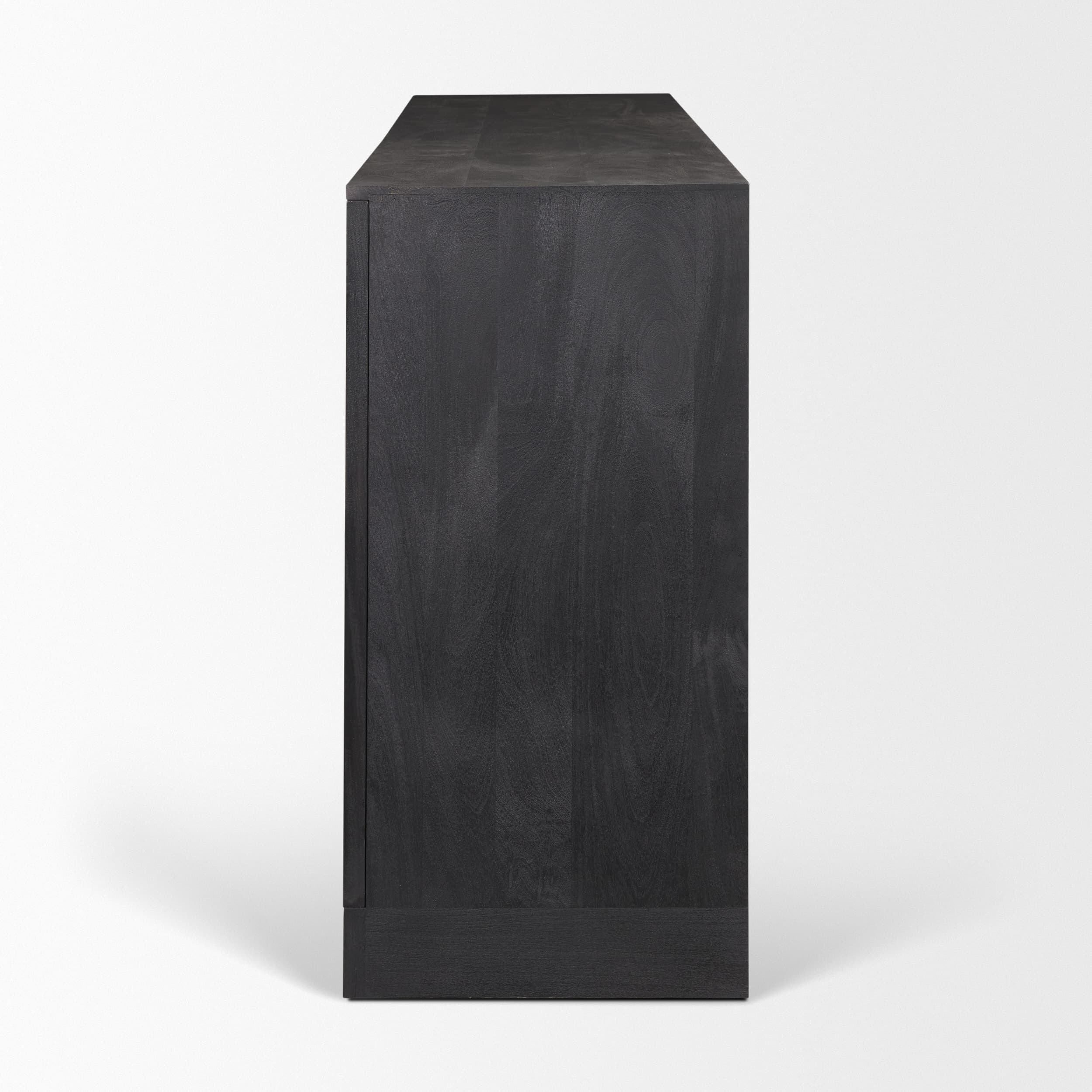 Suri Black Wood w/ Glass 4-Door Closed Sideboard — product photograph