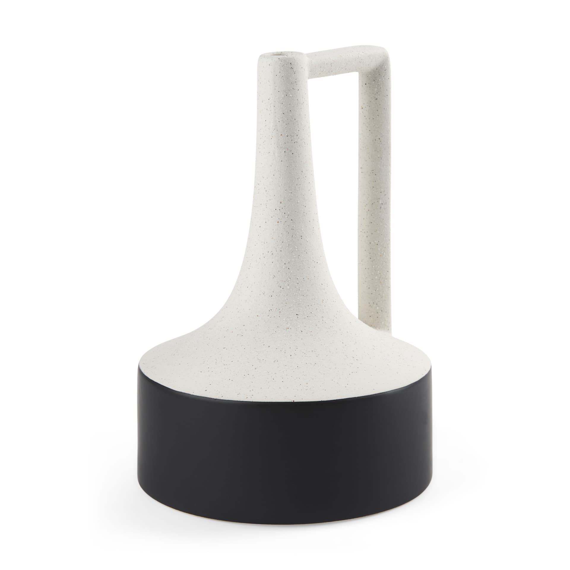 Burton 13.1H Large White and Black Ceramic Jug Vase — product photograph