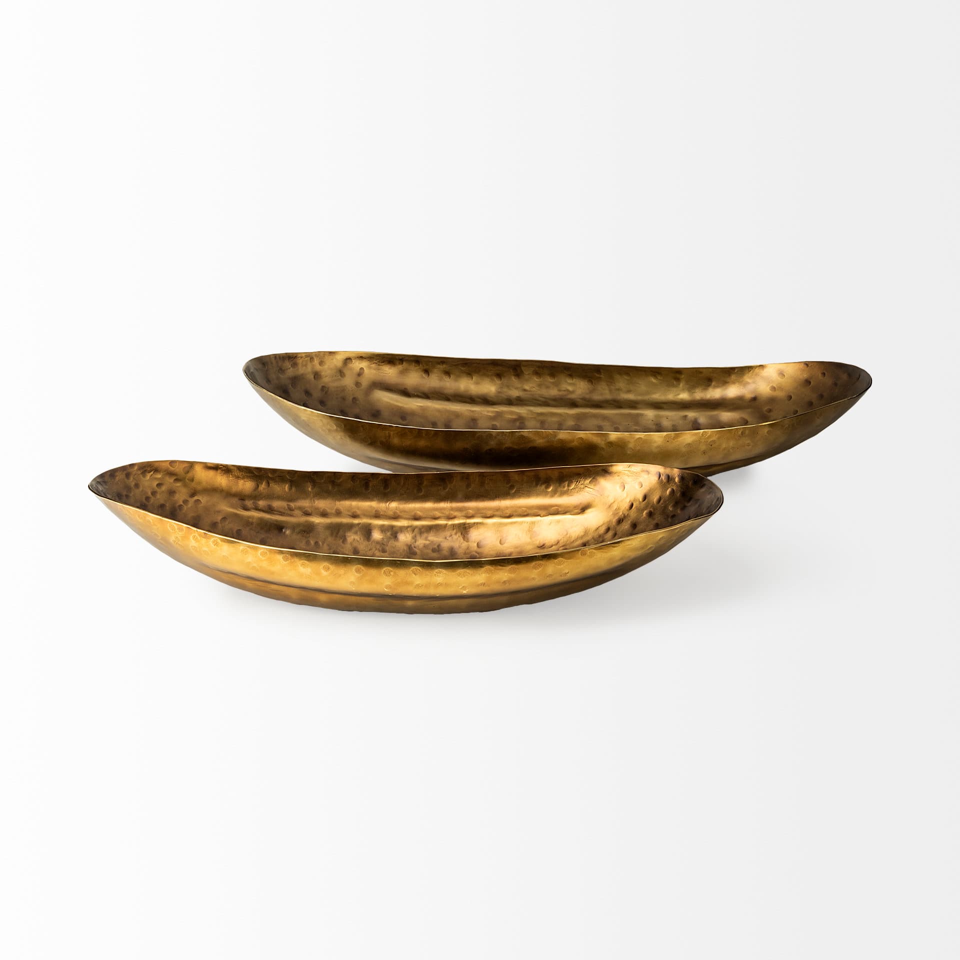 Karmen (Set of 2) Gold Hammered Oversized Bowls — product photograph