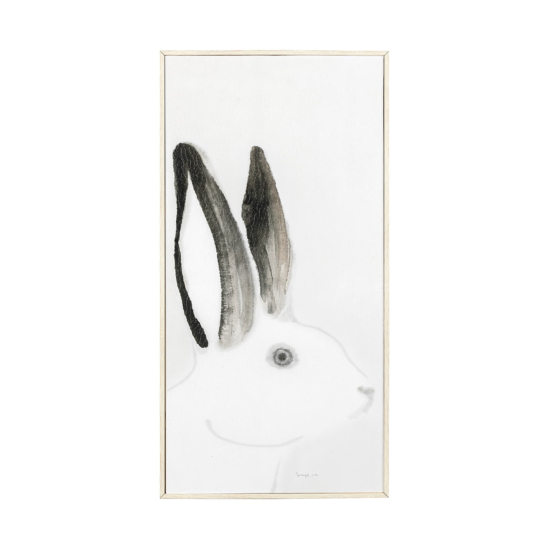 Rabit Gazing I by Mercana Studio a Hand Embellished Textured Framed Art Print — product photograph