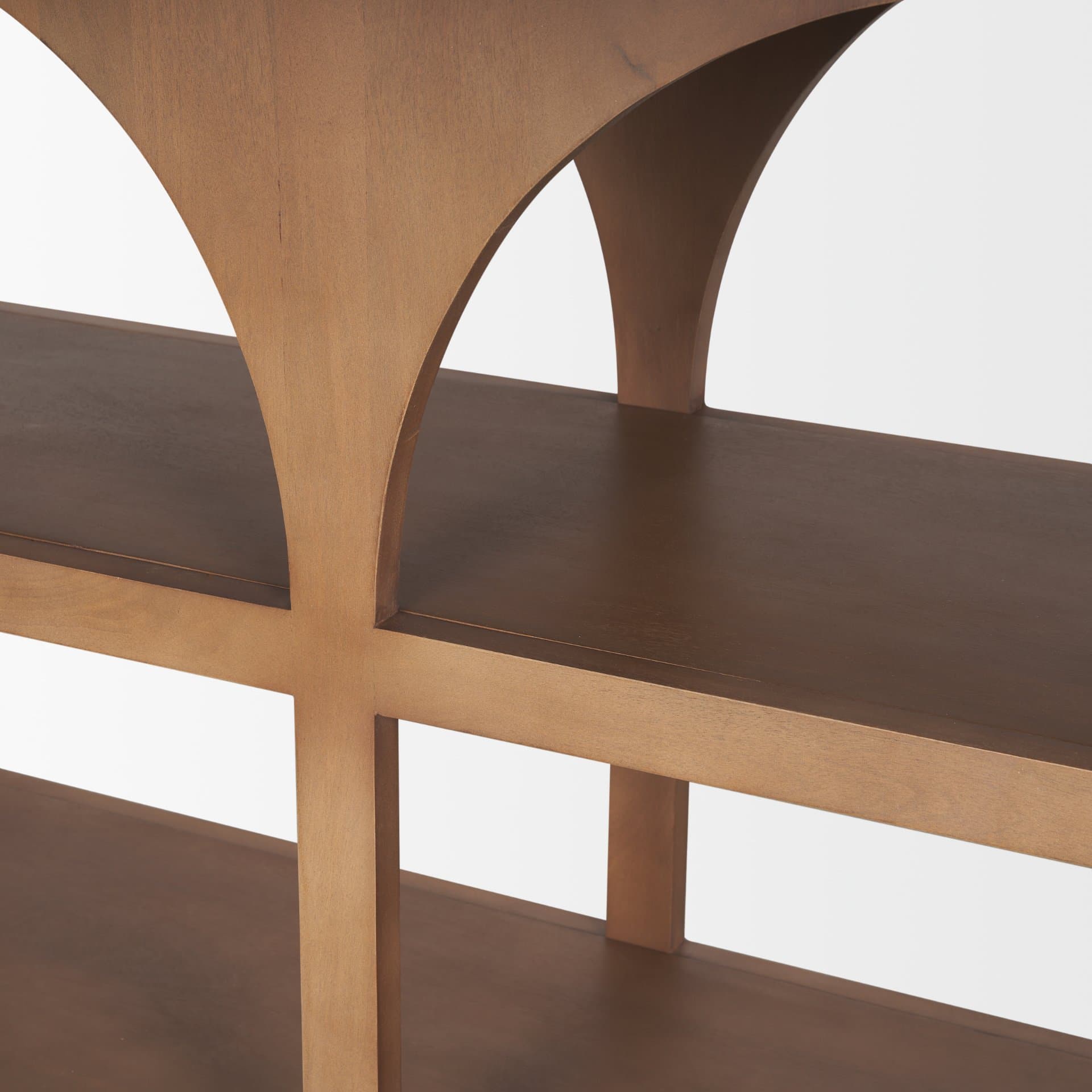 Bela 54" Arched Console Table Medium Brown Wood — product photograph