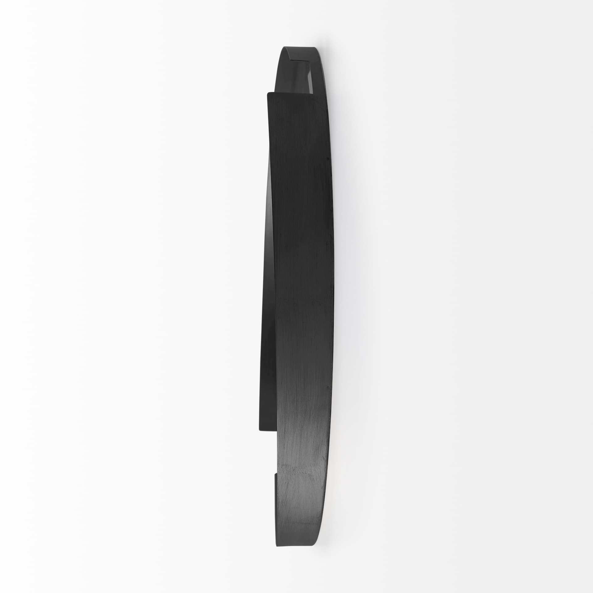 Adrianna 24.4" Black Metal Round Mirror — product photograph