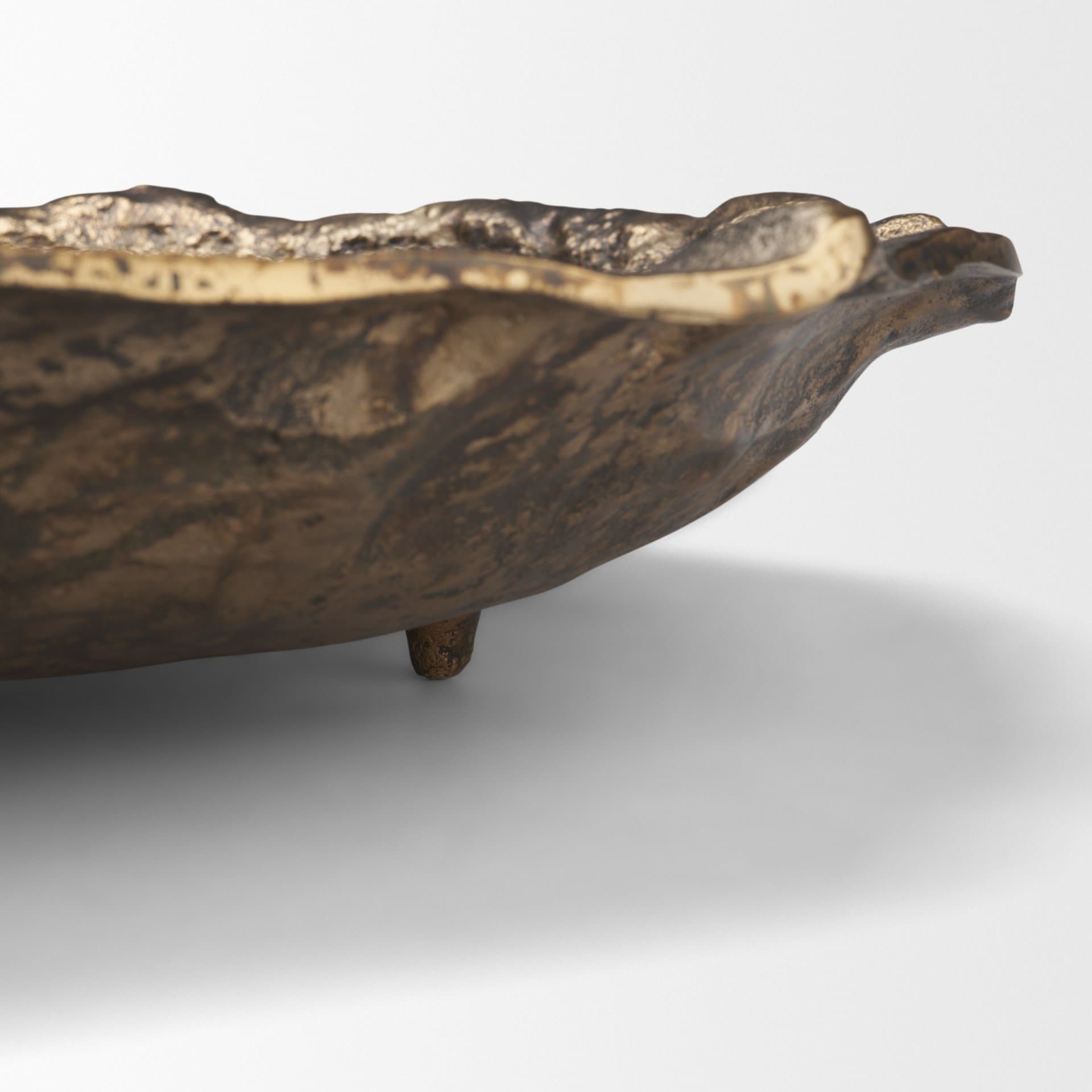 Verdant Large Antiqued Brass Metal Decorative Centerpiece Bowl — product photograph