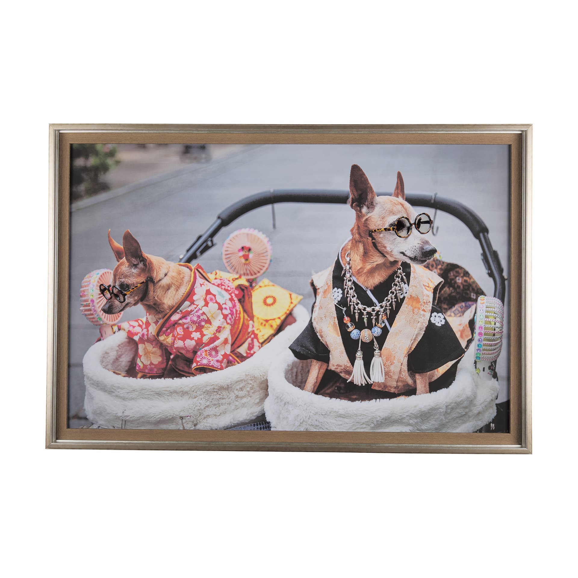 Clever Canines by Mercana Studio a Hand Embellished Textured Framed Photo Art Print Matted under Gla — product photograph