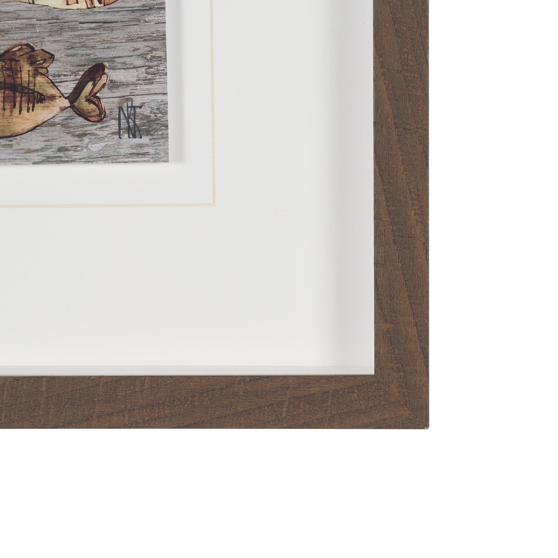 Fish Pattern II by Mercana Studio Hand-Embellished Textured Framed Artwork Matted under Glass — product photograph