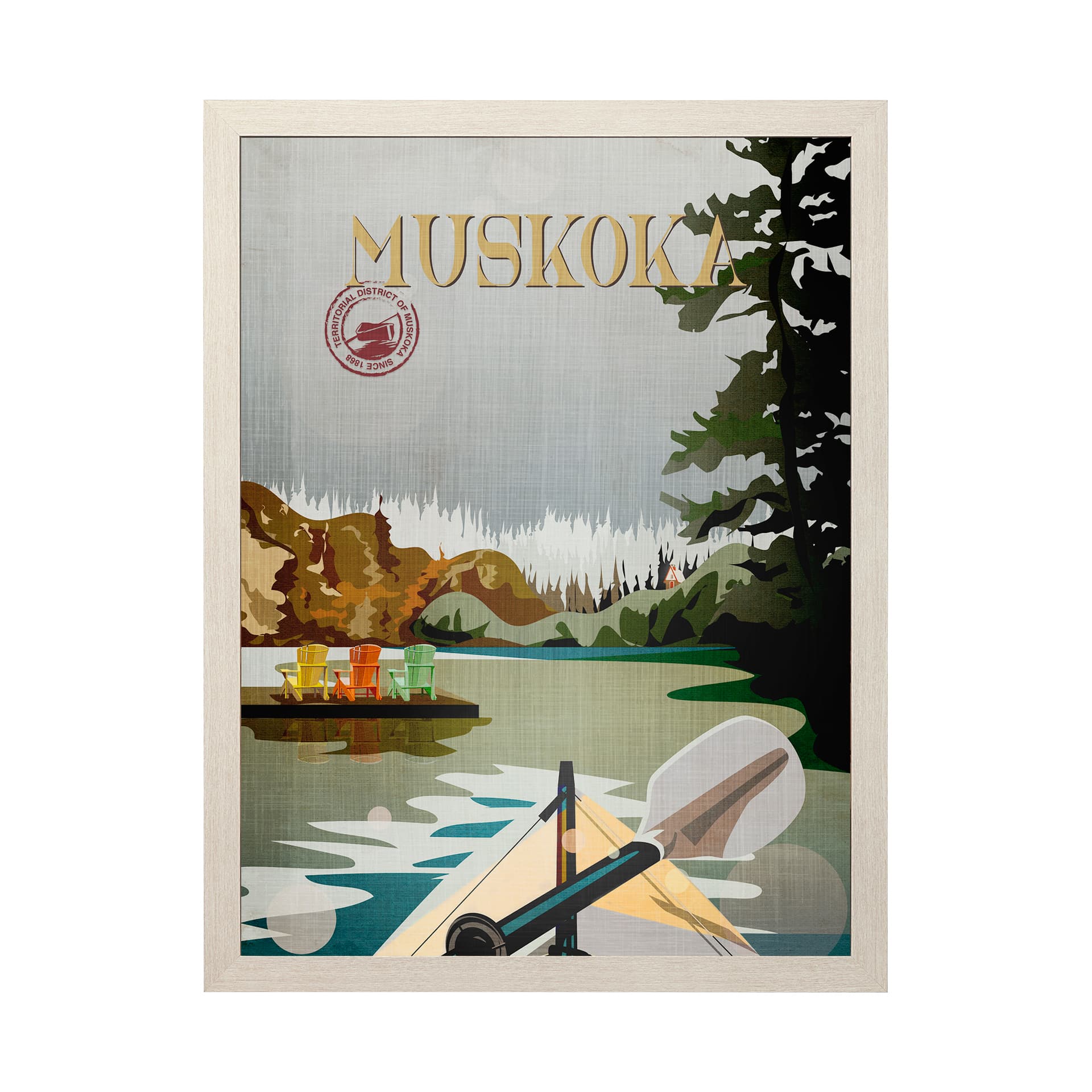 Muskoka Go Canada (L) by Mercana Studio a Hand Embellished Decograph Framed Art Print — product photograph