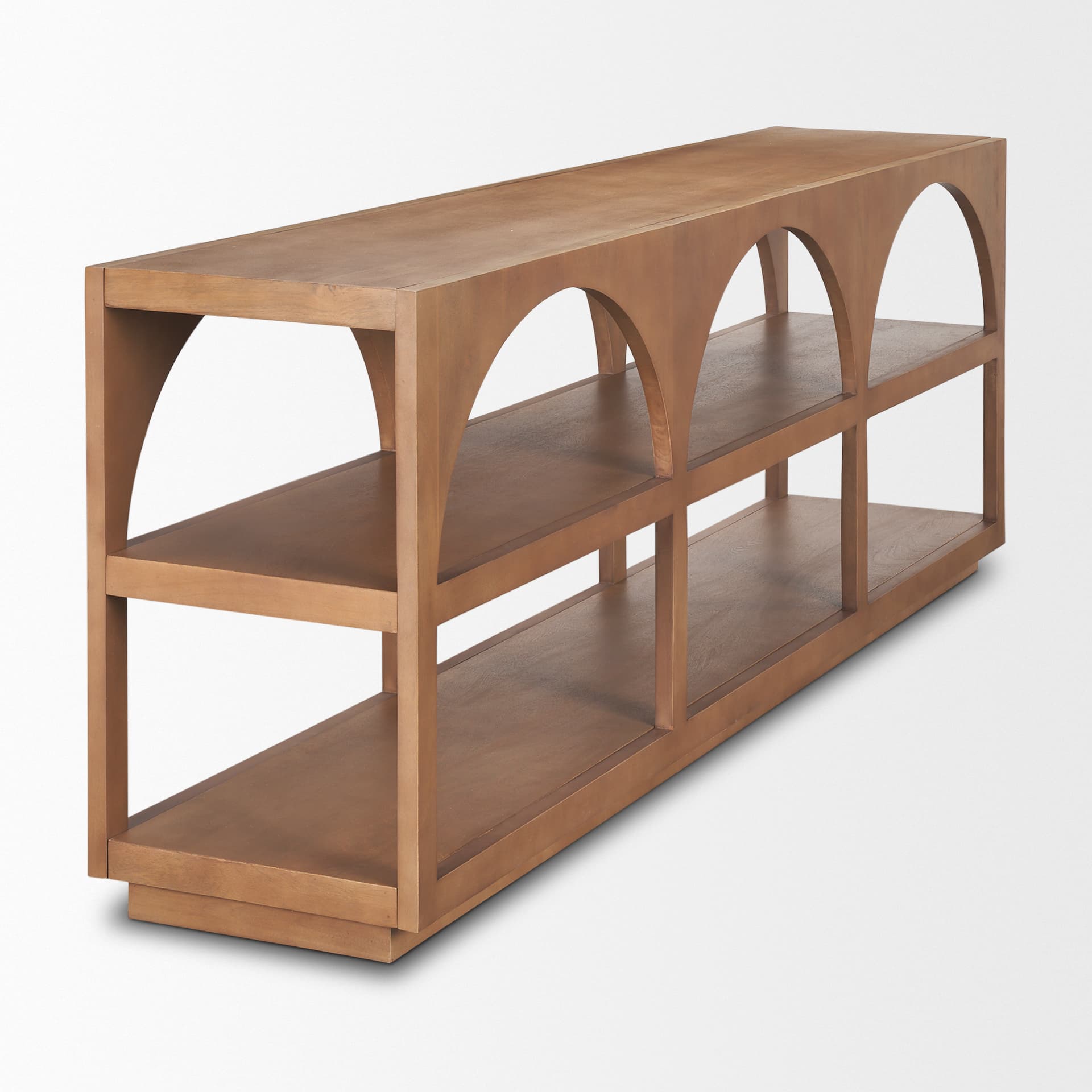 Bela 80" Medium Brown Wood Arched Console Table — product photograph
