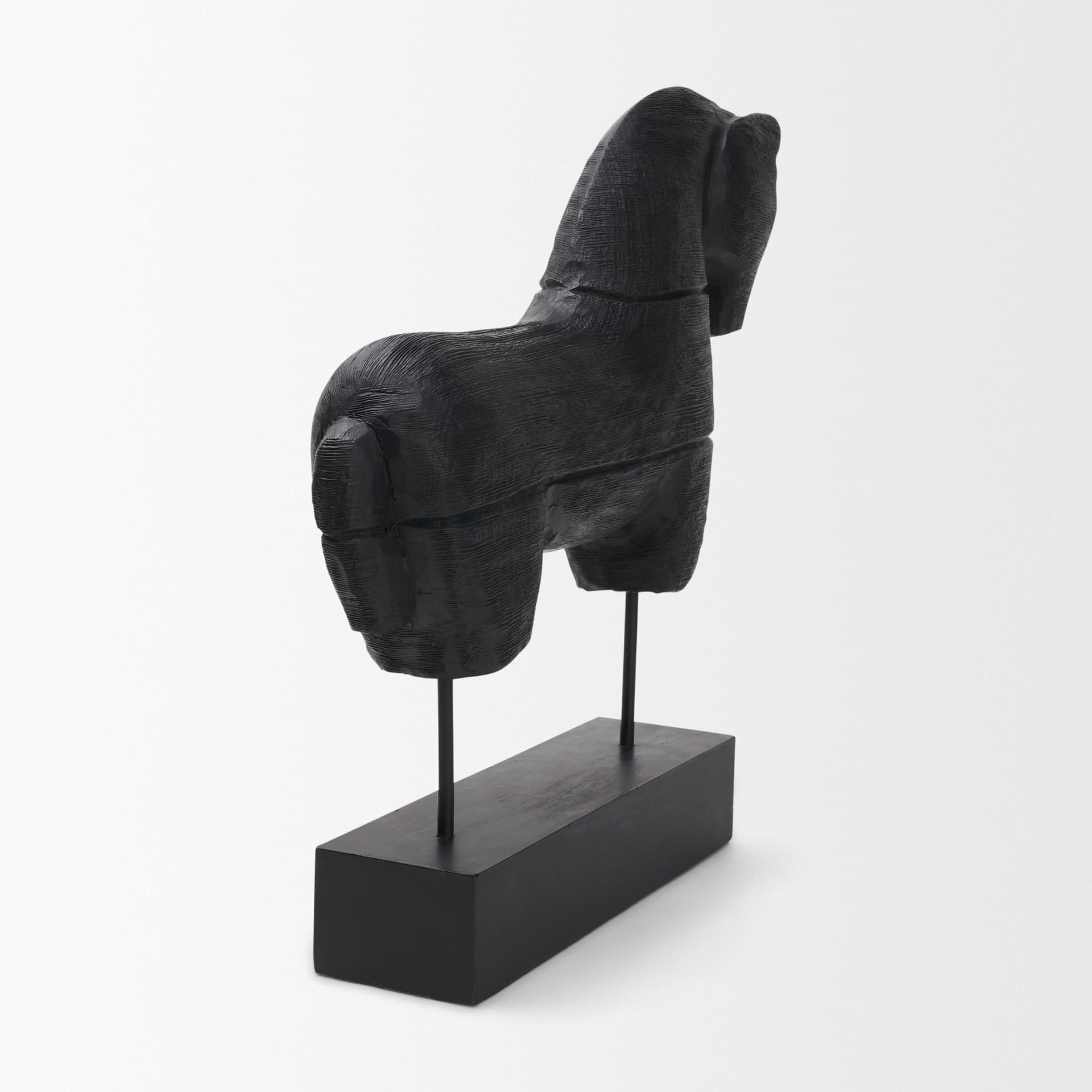 Equus Black Wooden Horse Decorative Object — product photograph