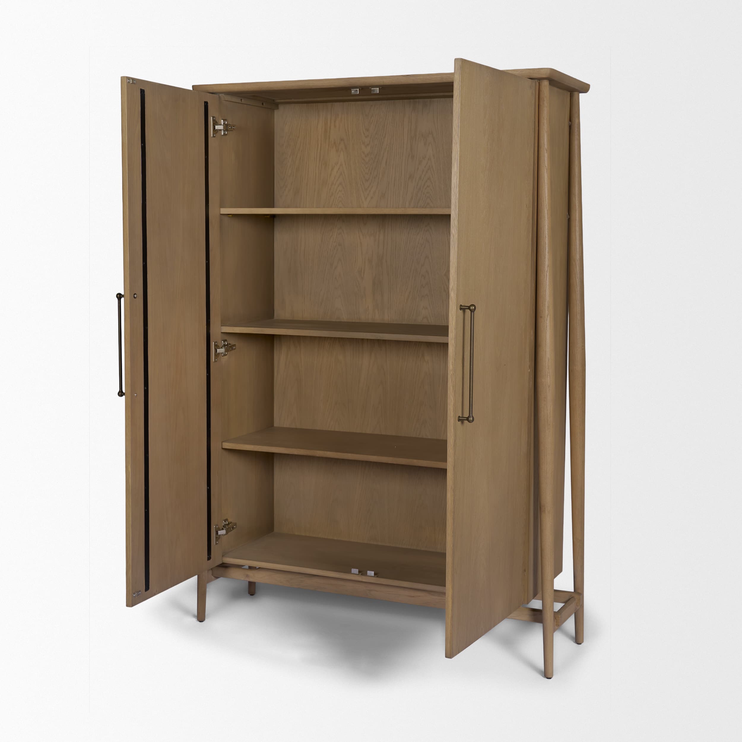 Hollis Gray-Brown Wood Curio Cabinet — product photograph