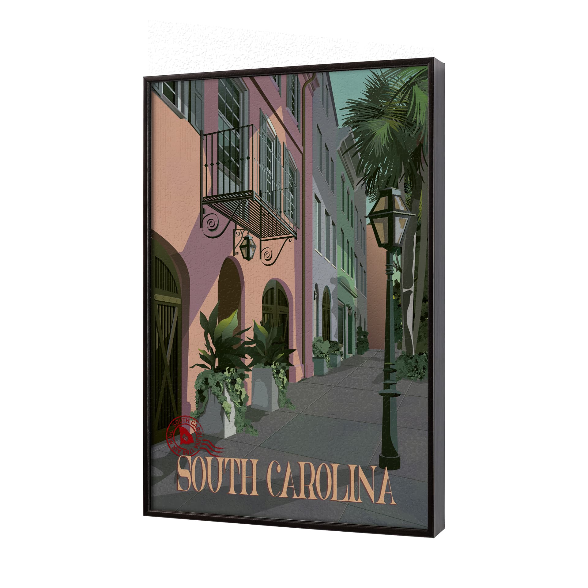 South Carolina Go USA (SM) by Mercana Studio a Hand Embellished Decograph Framed Art Print — product photograph