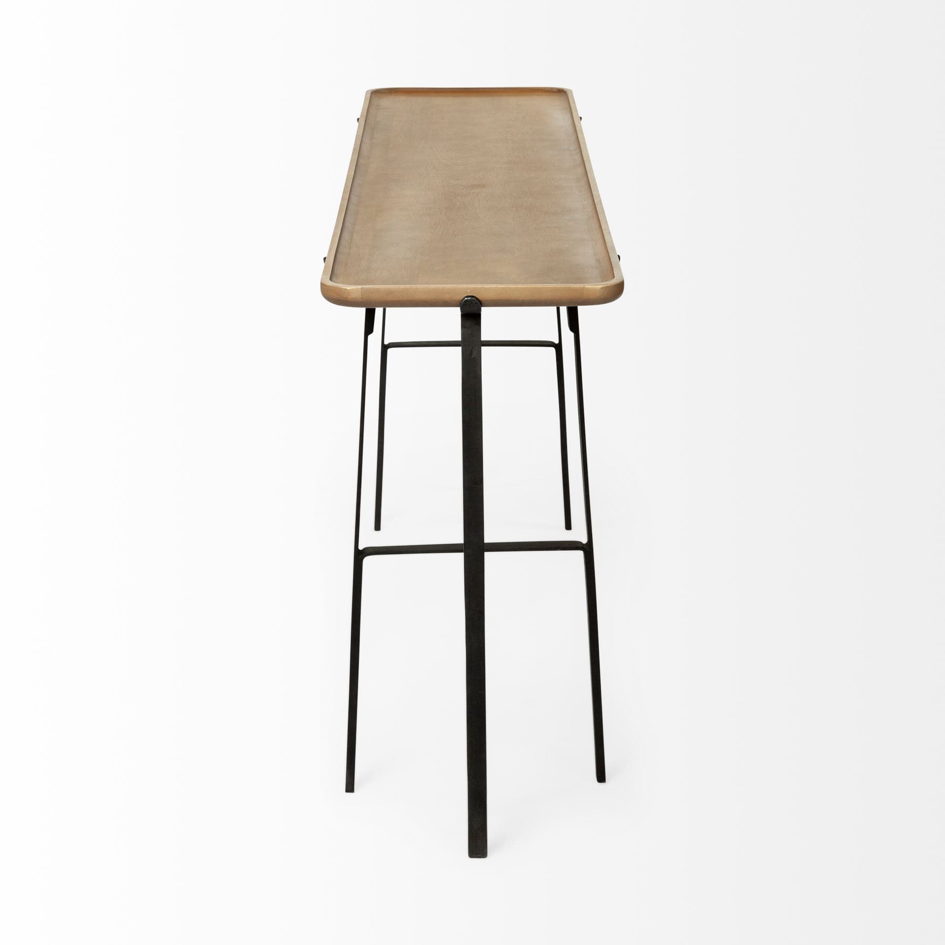 Helios II 60L x 14W x 29H Rectangular Brown Raised Edge Top Console Table — product photograph