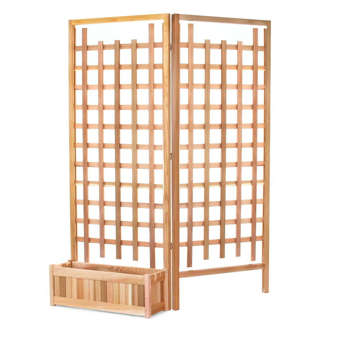 Cedar Planter Box with Trellis Privacy Screens Set PL30-Set — product photograph
