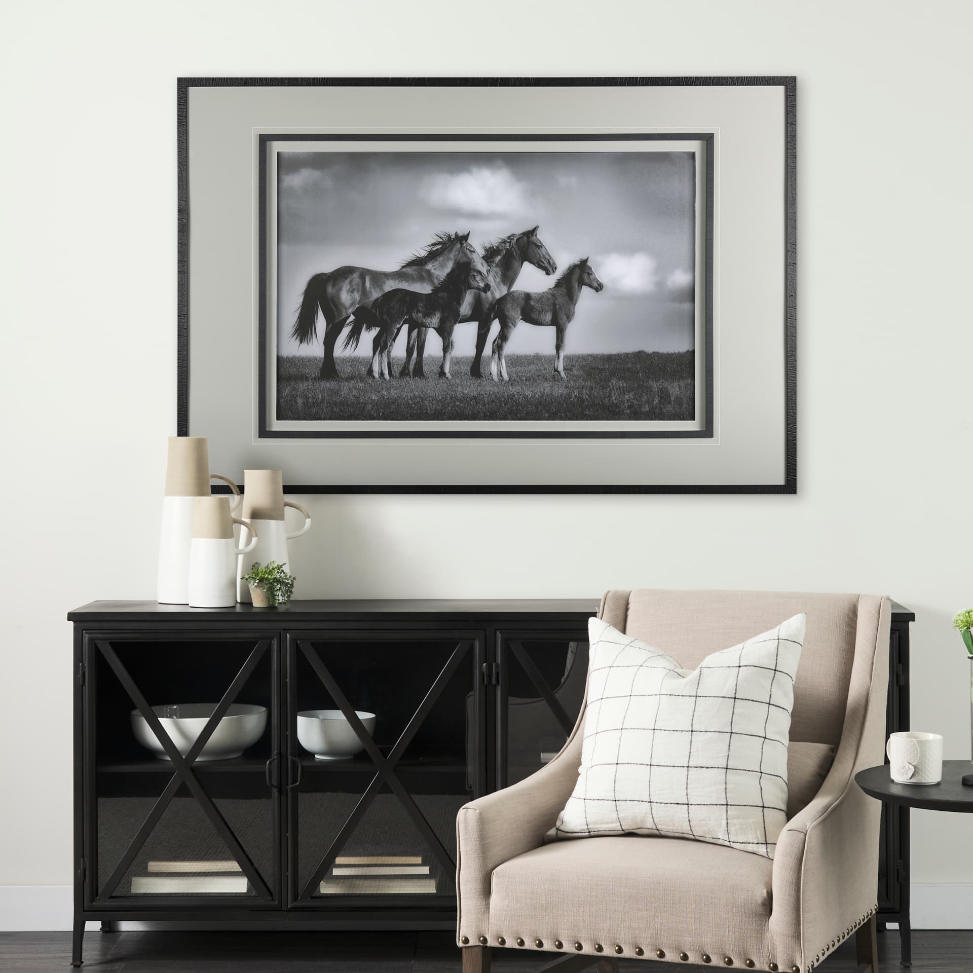 Focused by Mercana Studio a Framed Photo Art Print Matted under Glass — in a styled room