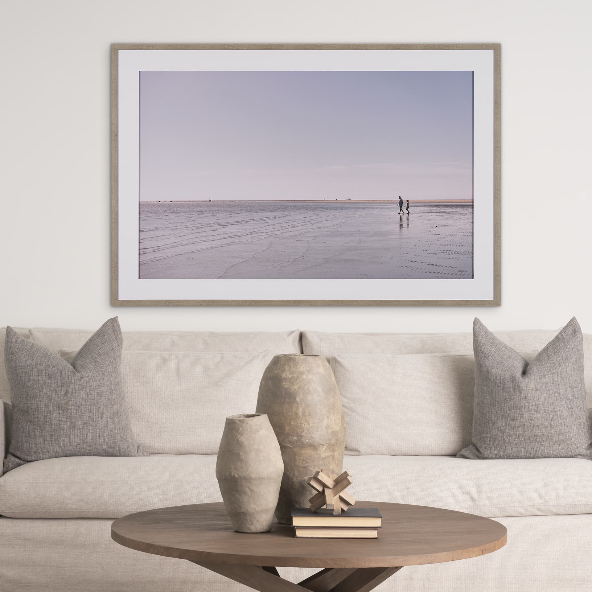 Morning Stroll by Kelly Frere Framed Art Print Matted under Glass — in a styled room