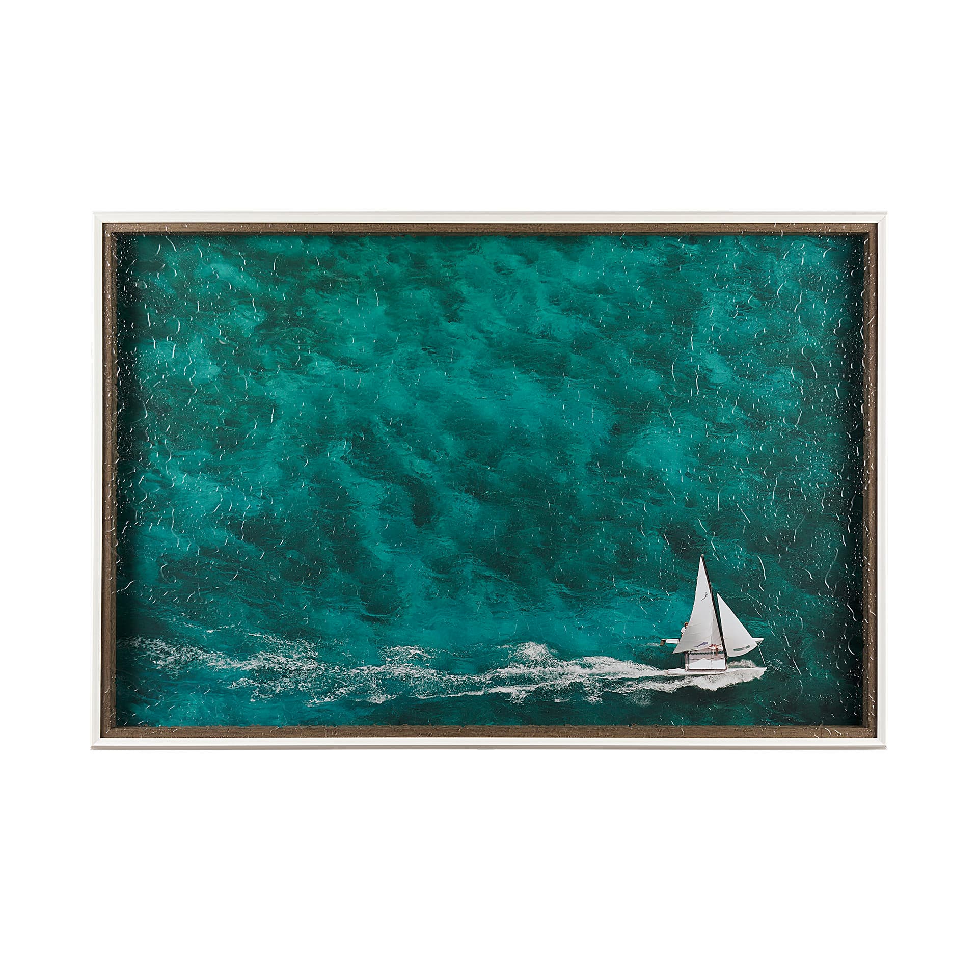 Hobie Sailing by Mercana Studio a Hand Embellished Textured Framed Photo Art Print Matted under Glas — product photograph