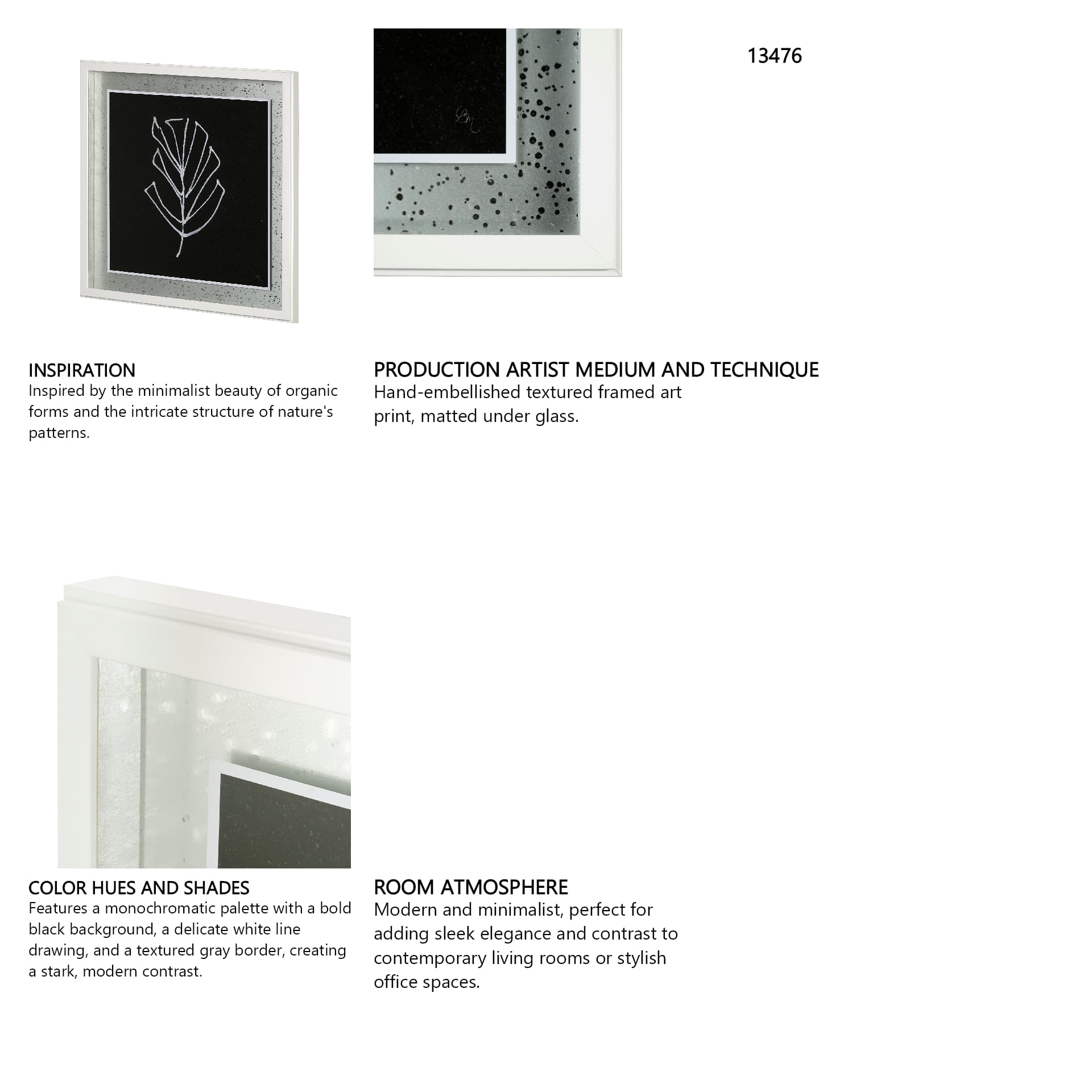 Flora V by Mercana Studio a Hand Embellished Textured Framed Art Print Matted under Glass — in a styled room
