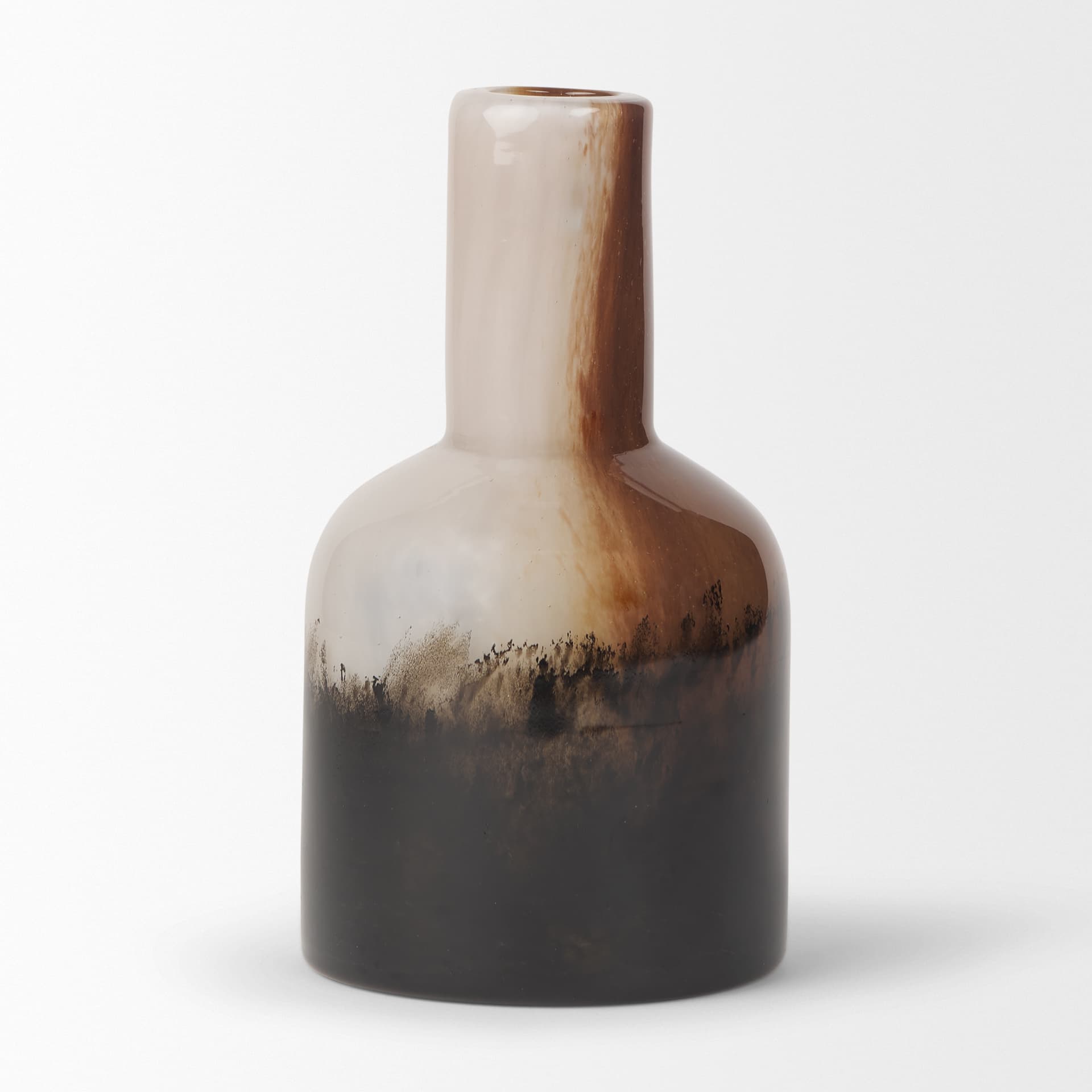 Marans Short Amber Multi-Color Glass Vase — product photograph