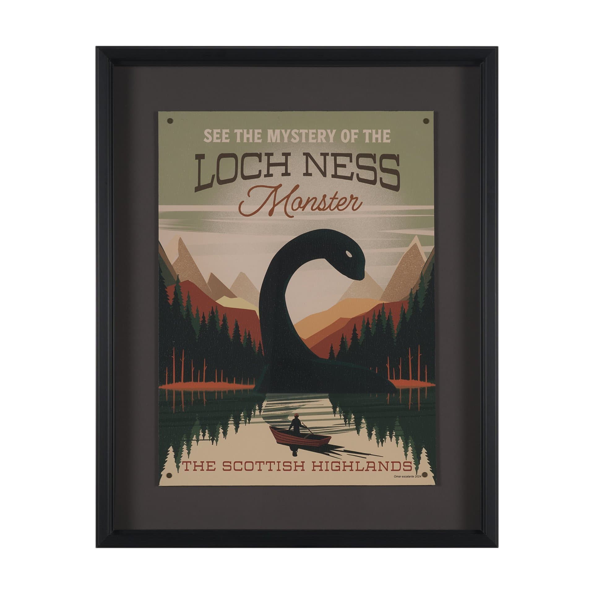 Cryptid Tourism III by Omar Escalante Textured Framed Artwork Matted under Glass — product photograph
