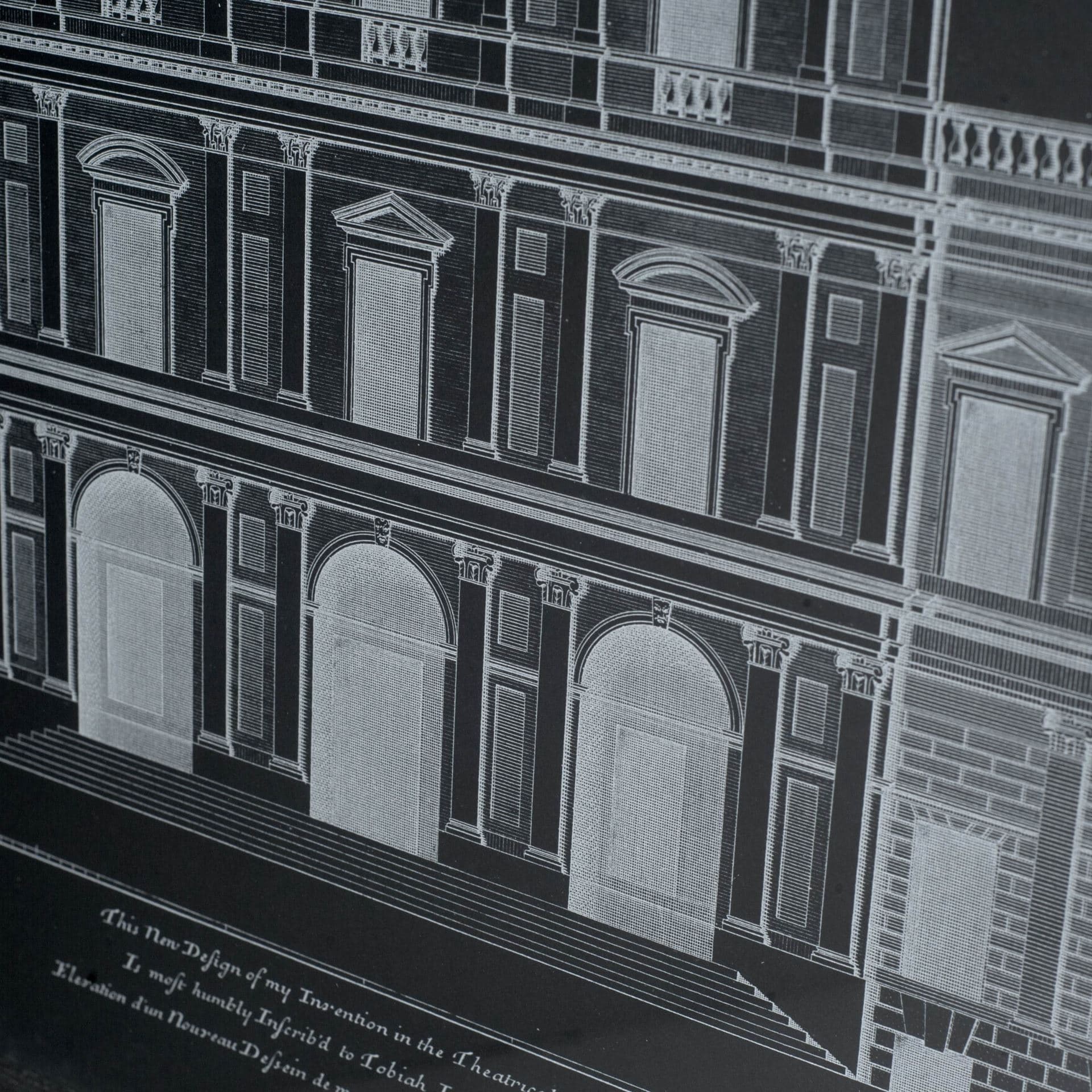 Vintage Facade Blueprint I by H. Hulsburgh a Framed Art Print Matted under Glass — product photograph