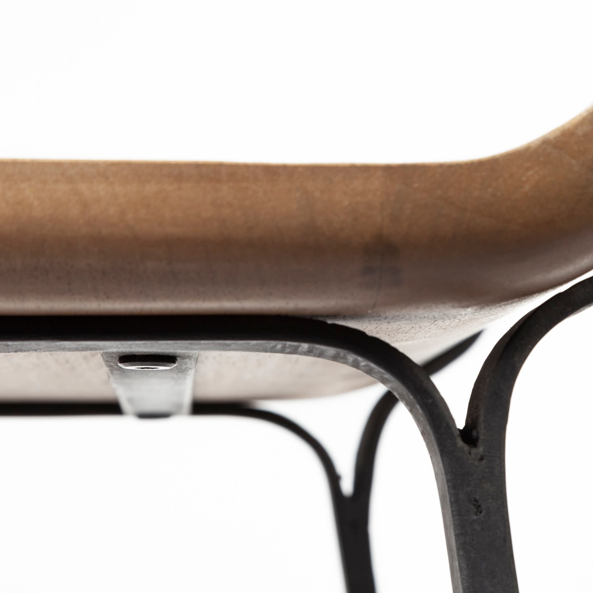 Conan Low Back 25in Seat Counter Stool | Brown Wood w/ Black Metal — product photograph