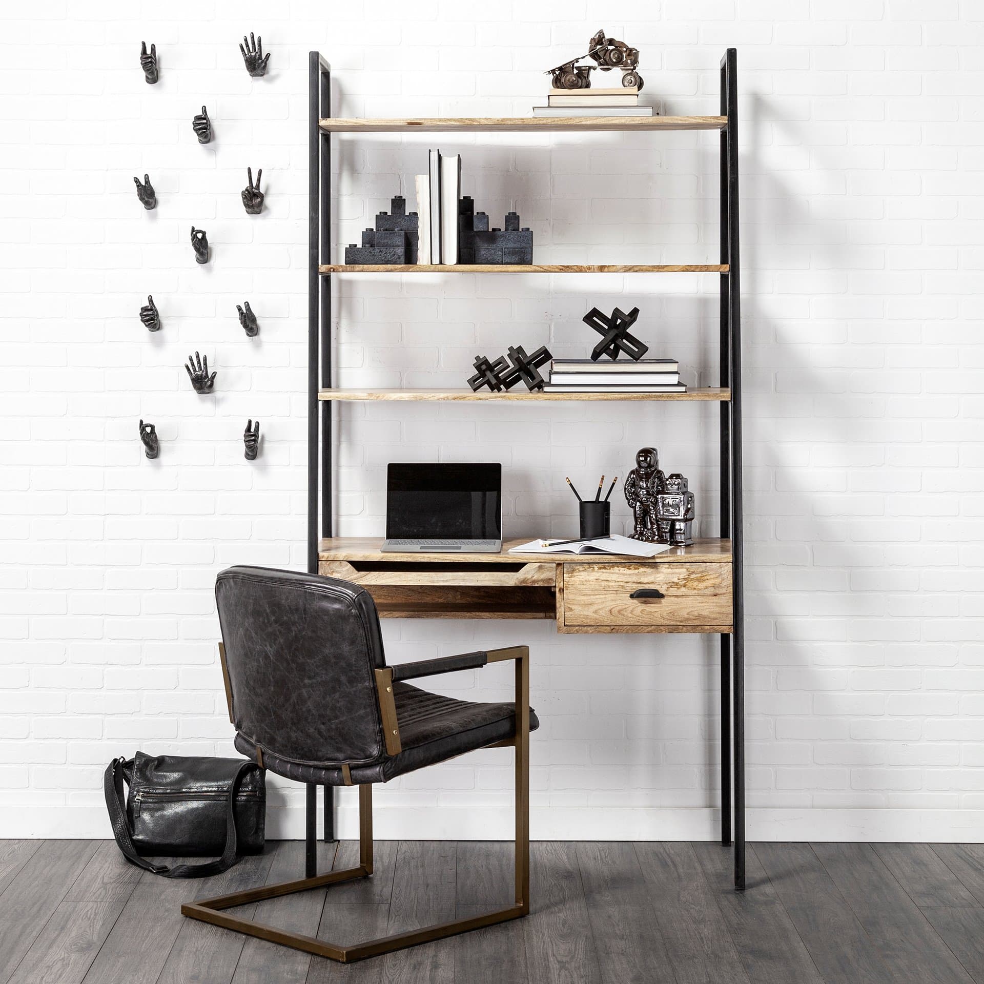 Robby 4L x 3W Bronze Polished Robot — in a styled room