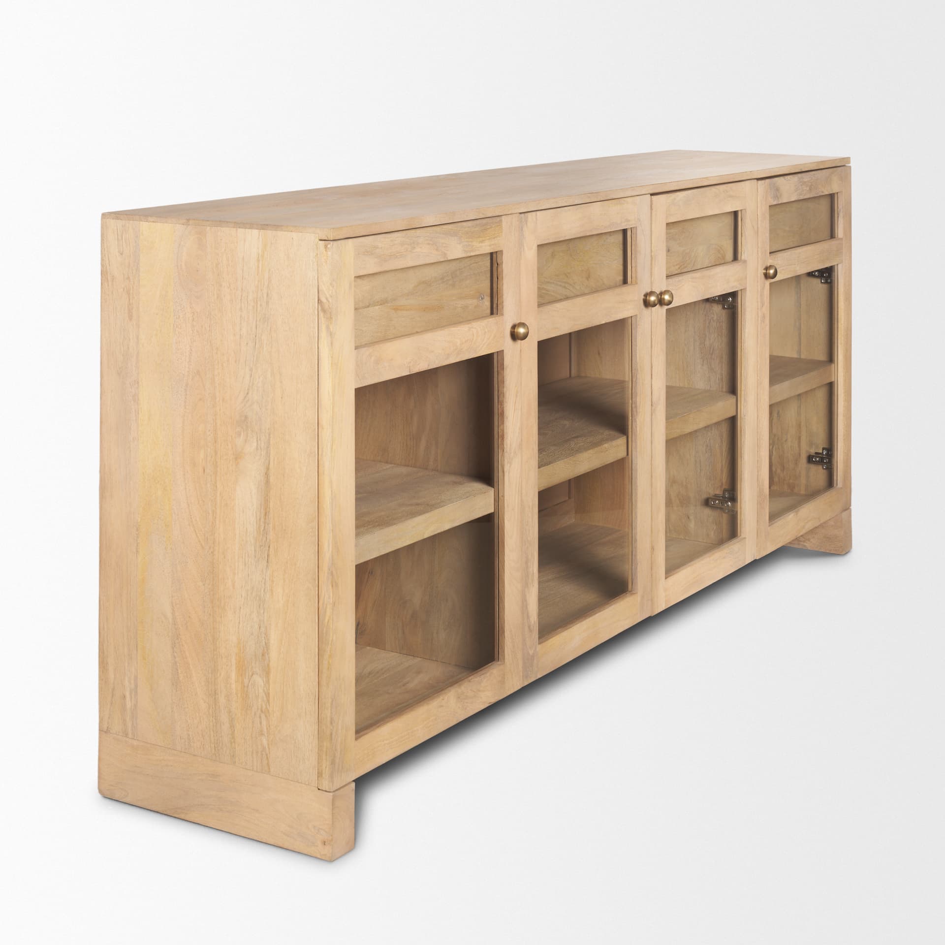 Suri Light Brown Wood w/ Glass Doors Sideboard — product photograph