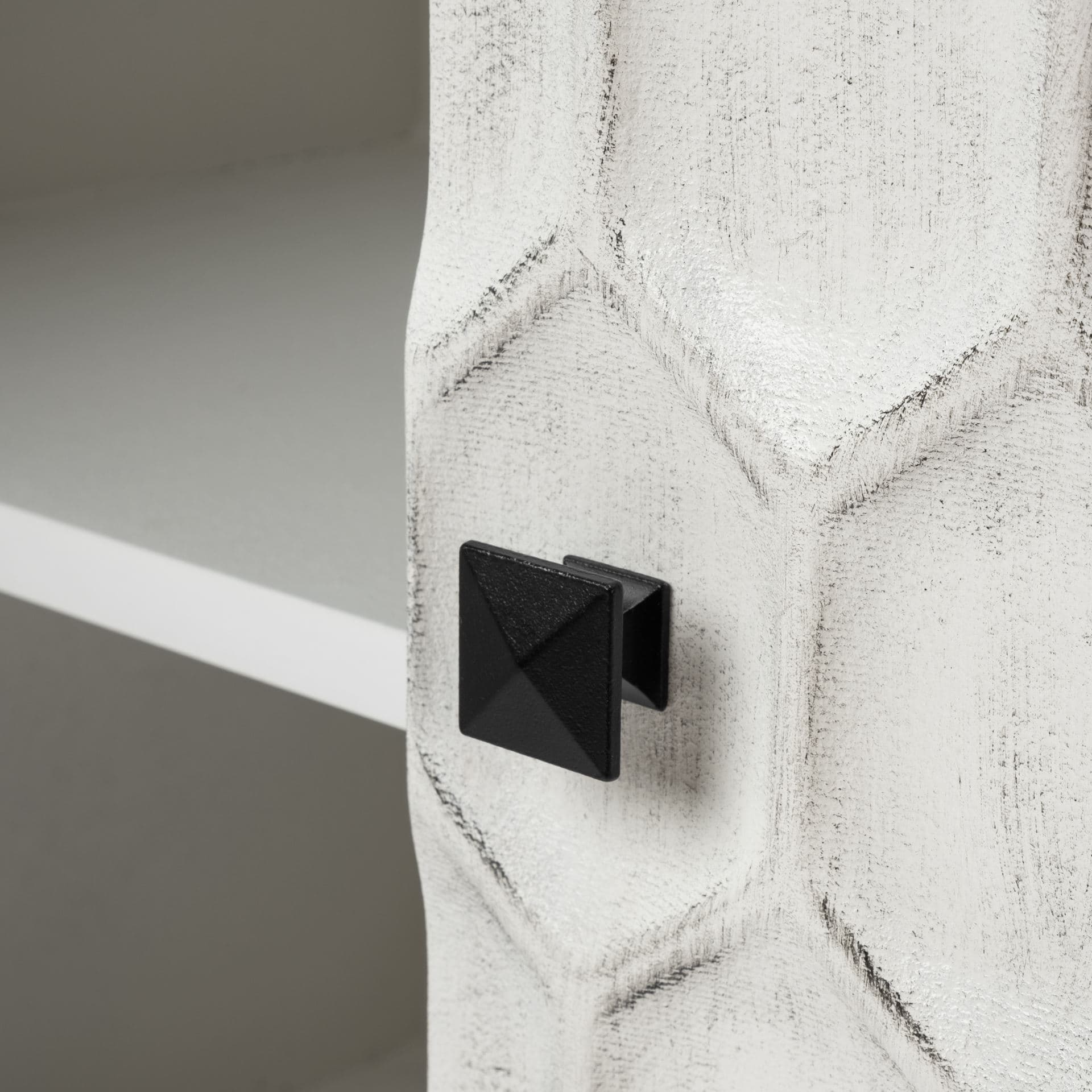 Savannah White Fir Veneer w/ Gray Metal 2-Door Accent Cabinet — product photograph