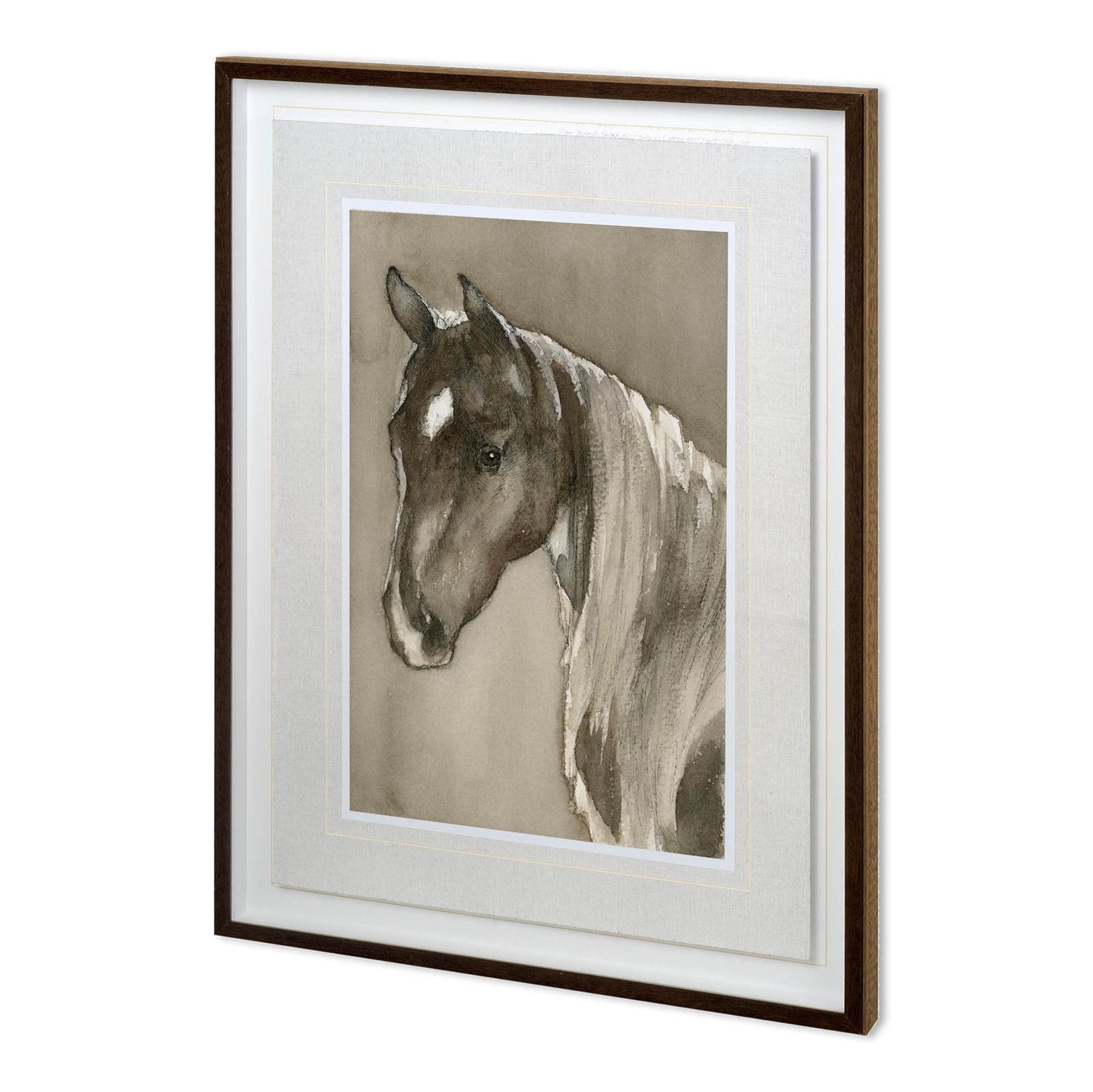 Horse Portrait II by Mercana Studio a Hand Embellished Textured Framed Art Print Matted under Glass — product photograph
