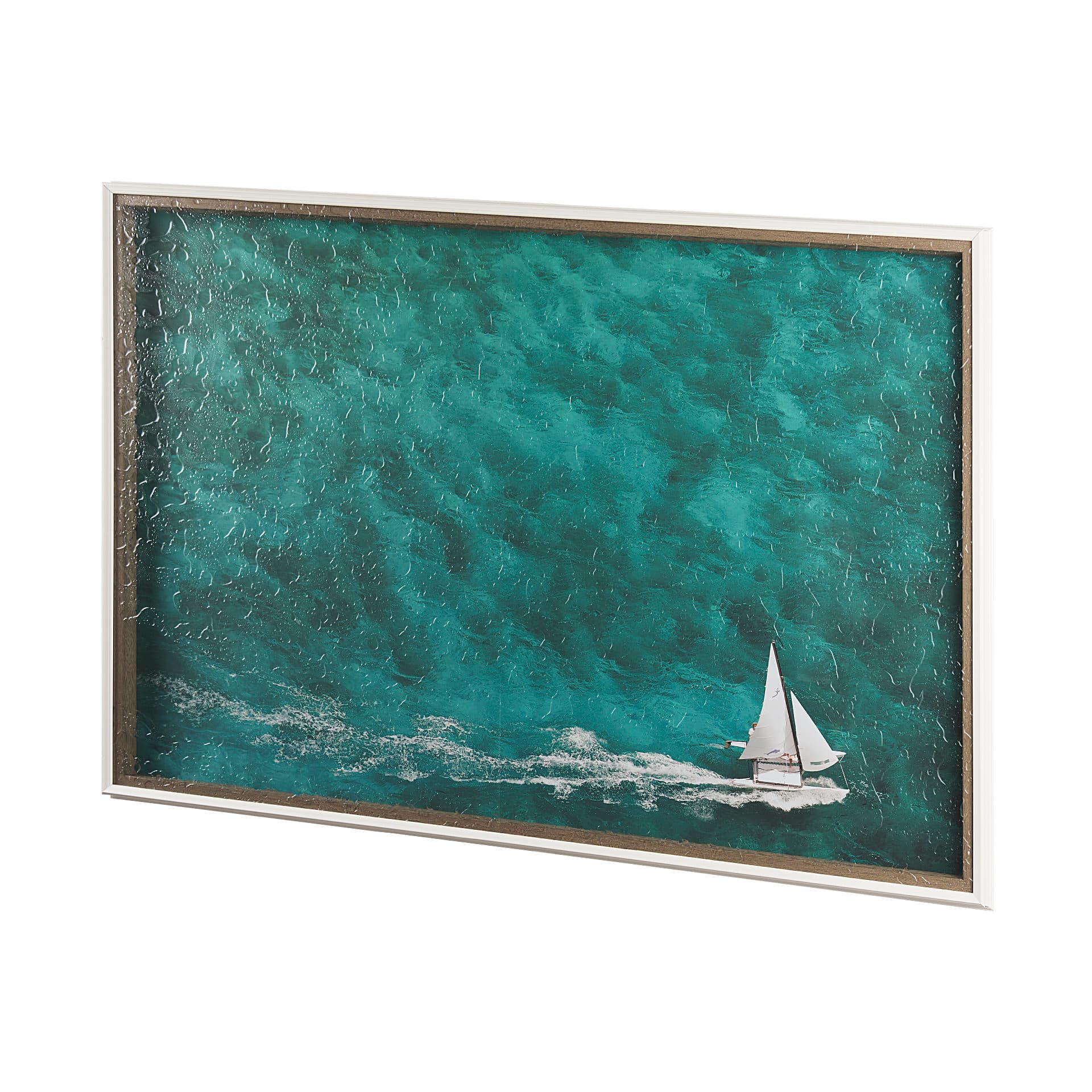 Hobie Sailing by Mercana Studio a Hand Embellished Textured Framed Photo Art Print Matted under Glas — product photograph