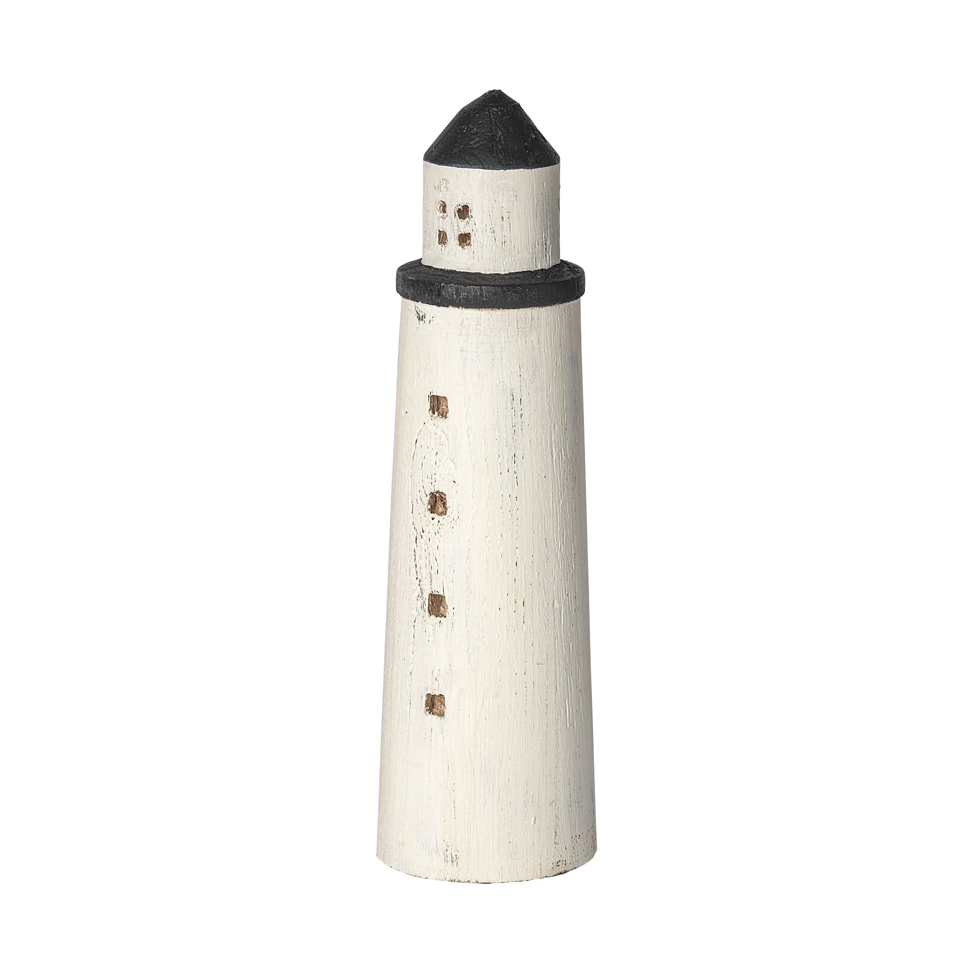 Abner (Large) 4L x 4W White Wooden Coastal Lighthouse — product photograph