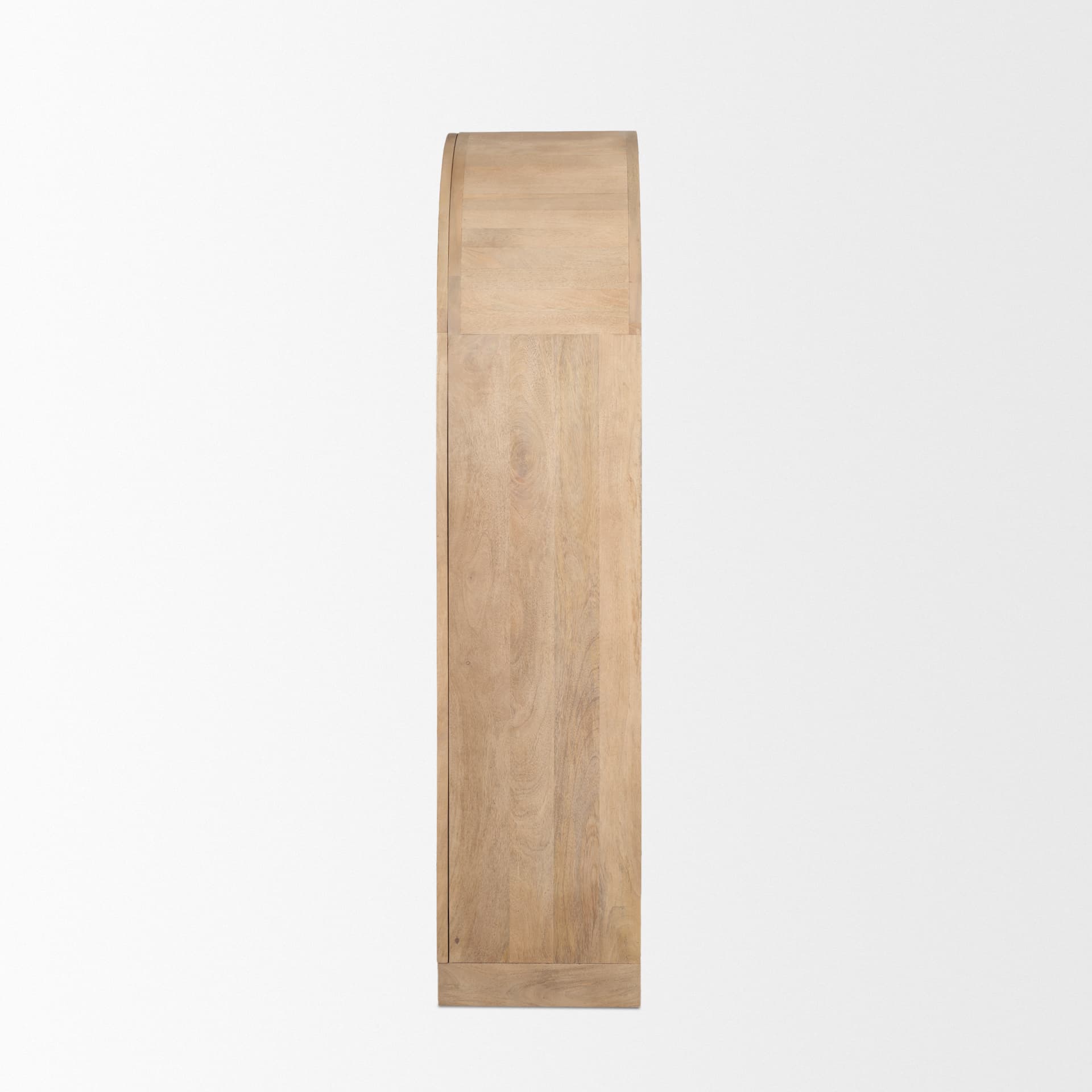 Suri Light Brown Wood W/Glass Doors Arched Curio Cabinet — product photograph