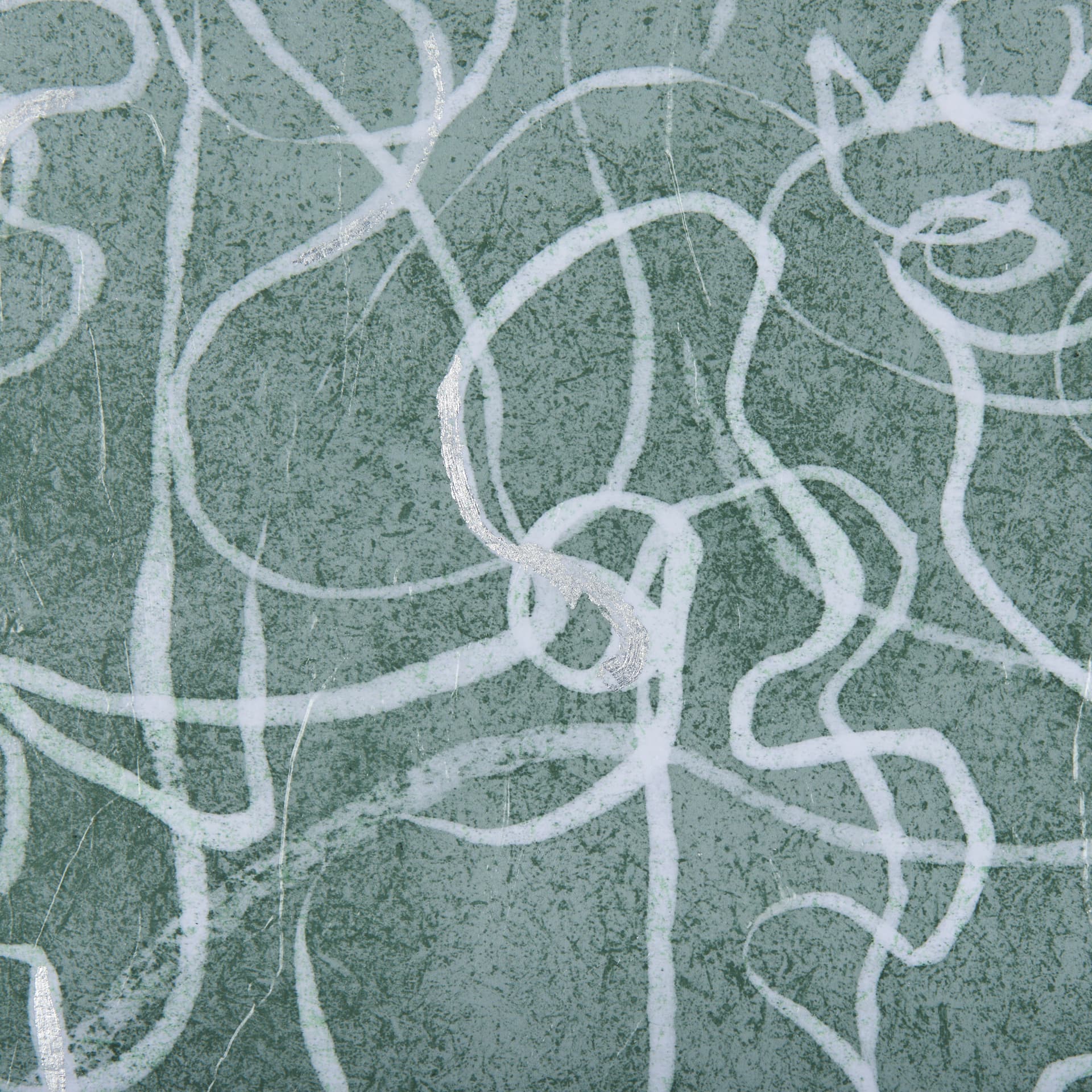 Thread Green III by Mercana Studio a Hand Embellished Textured Framed Art Print Matted under Glass — product photograph