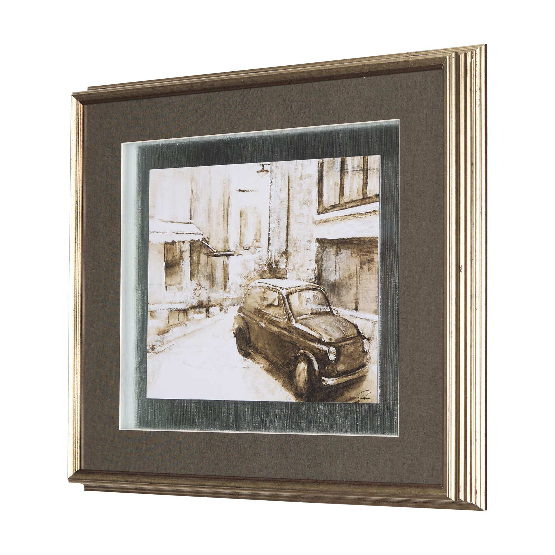 Vintage Car Picture II by Mercana Studio Hand Embellished Framed Art Print Matted under Glass — product photograph