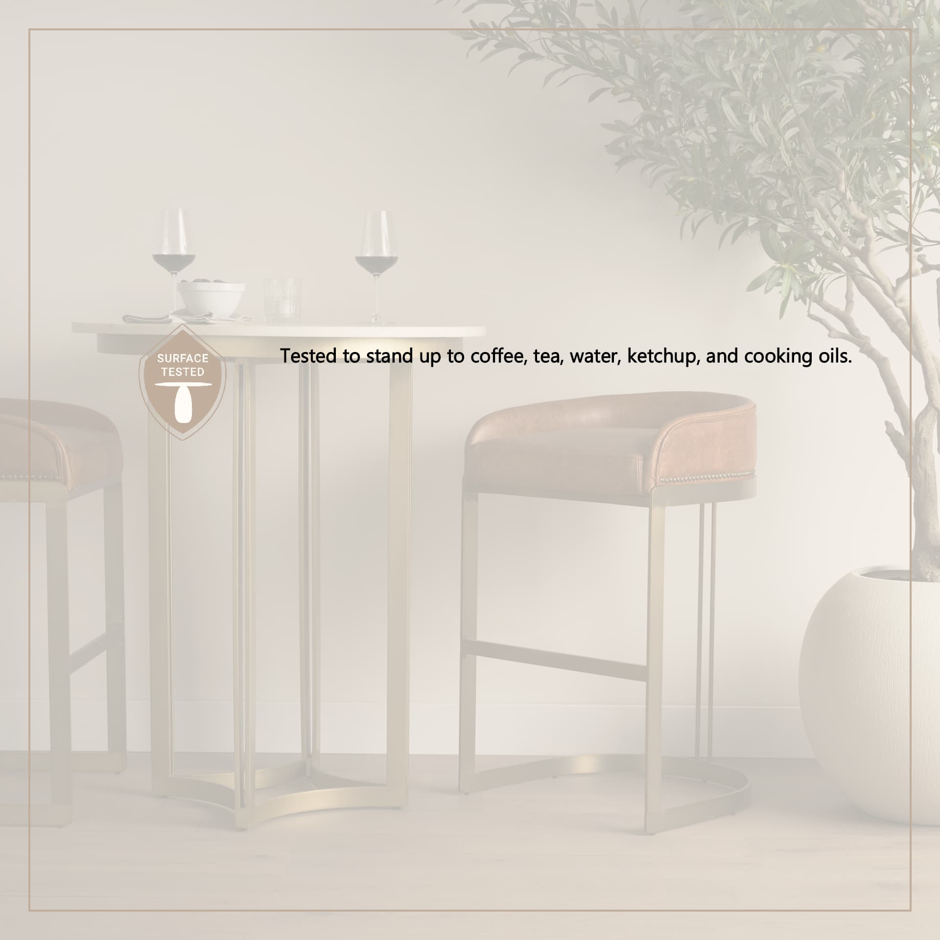 Tanner 32"L x 32"W Pedestal Dining Table | White Marble & Matte Gold | Seats 2 — product photograph