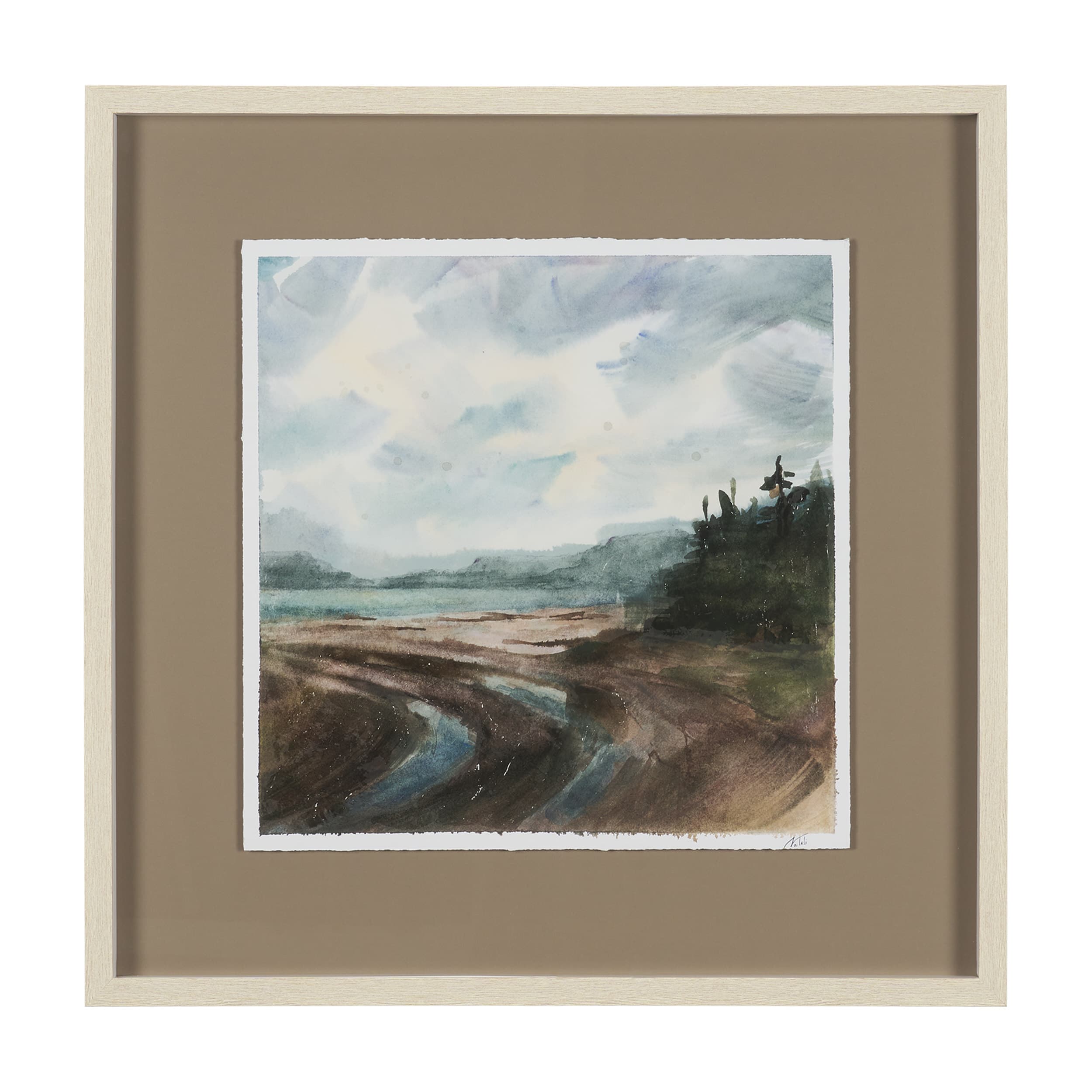 Shoreline Beauty II by Mercana Studio Hand Embelished Framed Artwork Matted under Glass — product photograph