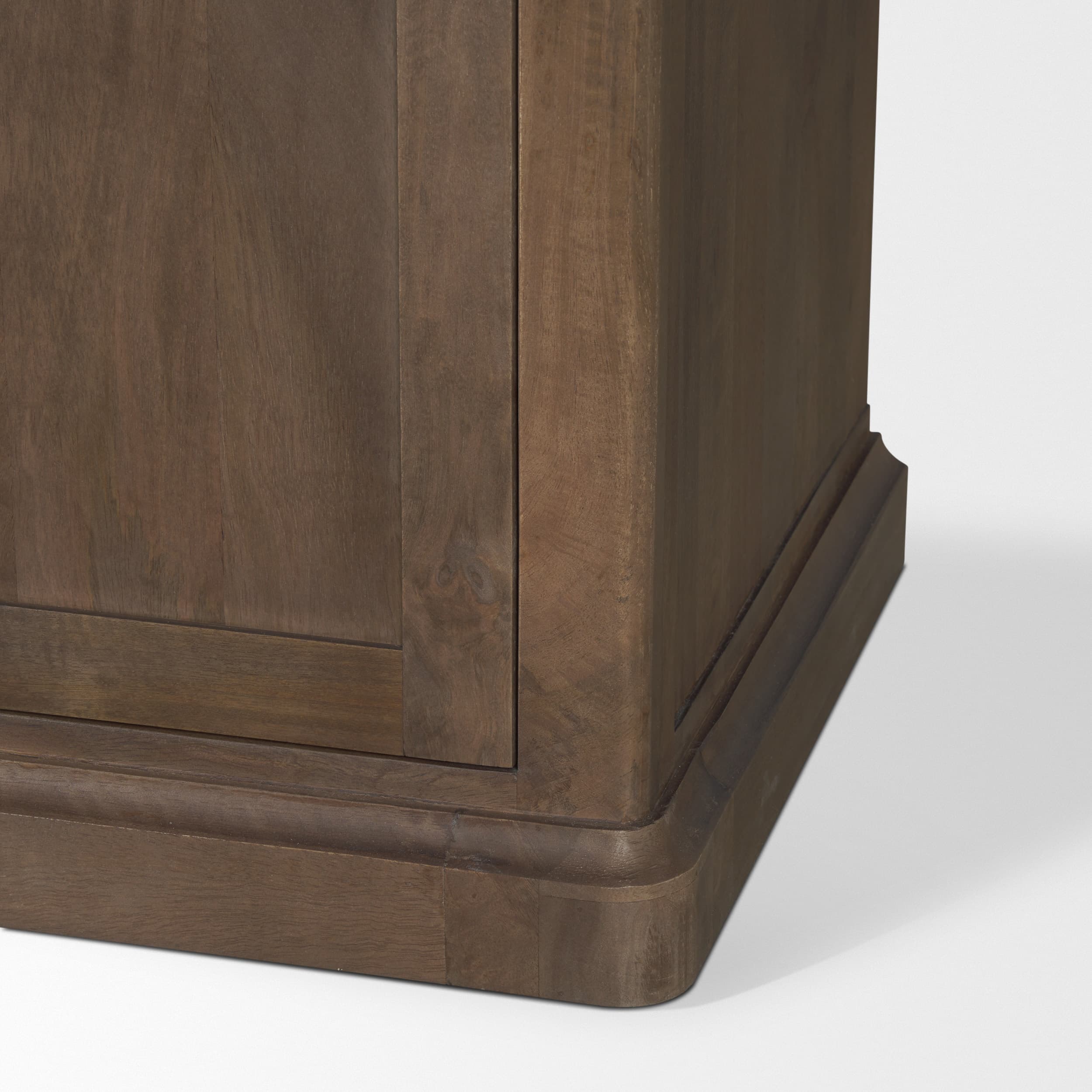 Baron Dark Brown Solid Wood w/ Antiqued Aged Brass Knobs 3-Drawer 6-Door Sideboard — product photograph