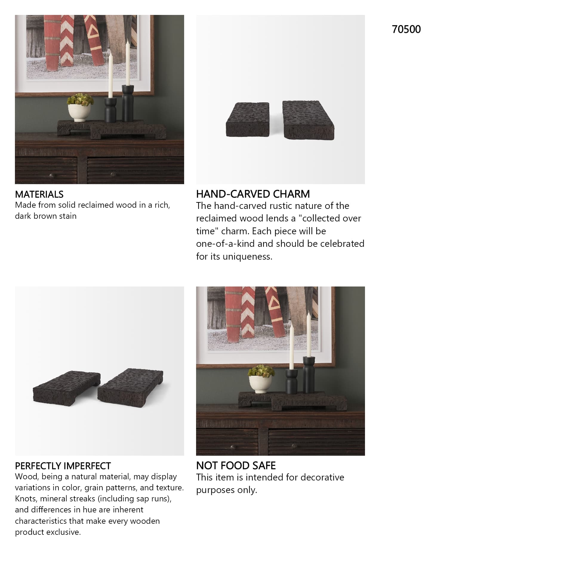 Shira Reclaimed Dark Brown Wooden Riser (Set of 2) — in a styled room