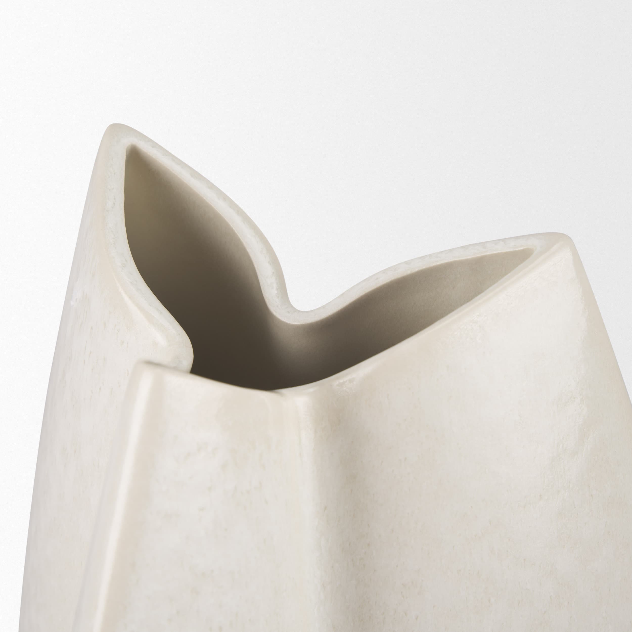 Vania Large Off White w/ Tan Textured Ceramic Vase — product photograph