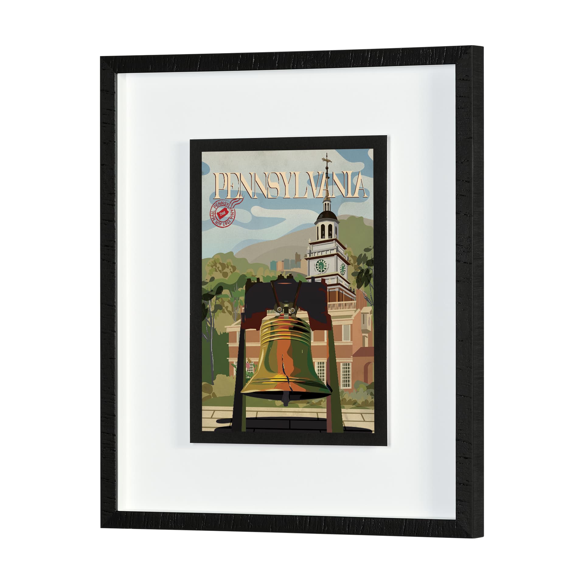 Pennsylvania Go USA (M) by Mercana Studio a Framed Art Print Matted under Glass — product photograph