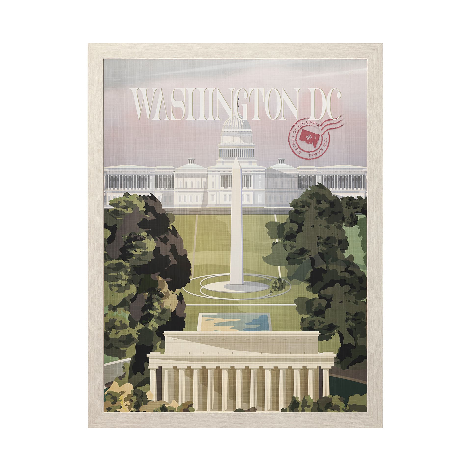 Washington DC Go USA (L) by Mercana Studio a Hand Embellished Decograph Framed Art Print — product photograph