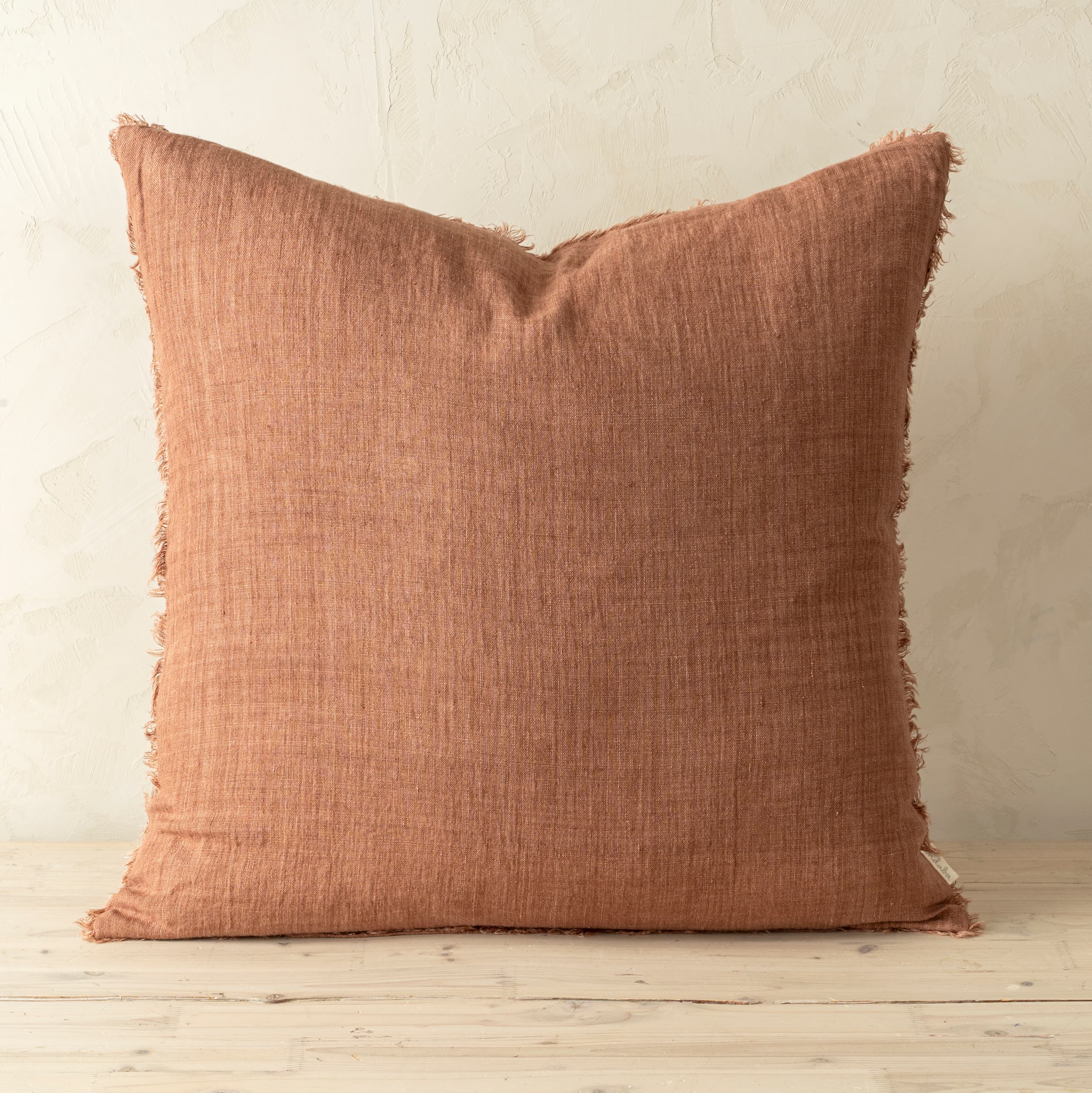 Lina 24x24 Rooibos Linen Decorative Pillow Cover — product photograph