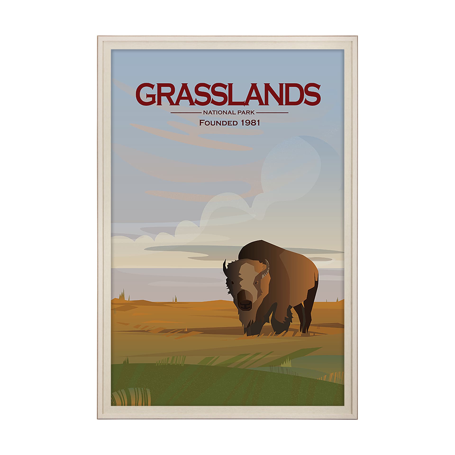 Grasslands GO (XL) by Mercana Studio a Hand Embellished Decograph Framed Art Print under Glass — product photograph